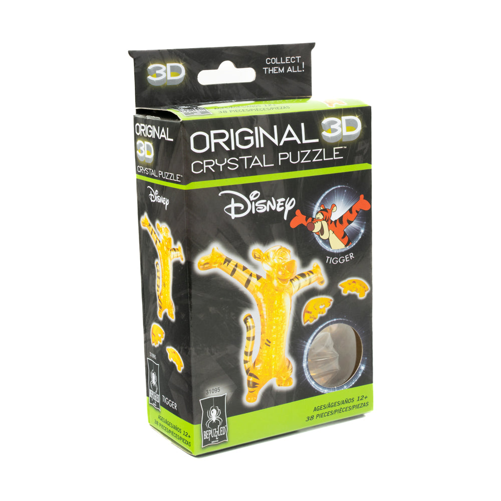 BePuzzled Disney Tigger 3D Crystal Puzzle - 38 Piece Brain Teaser for Kids & Adults | Fun Family Game Night & Educational STEM Toy