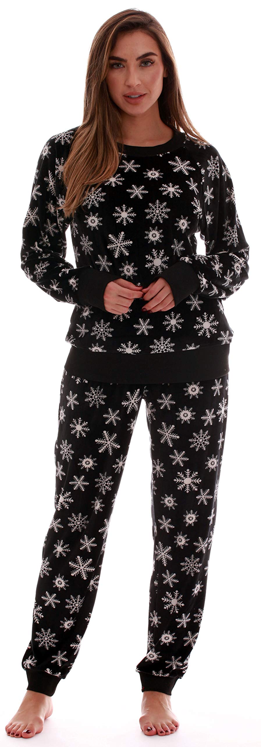 #FollowMe Women's Ultra-Soft Velour Jogger Pajama Set - Cozy Lounge Pants & Top for Sleep, Relaxing at Home, and Comfortable Nightwear