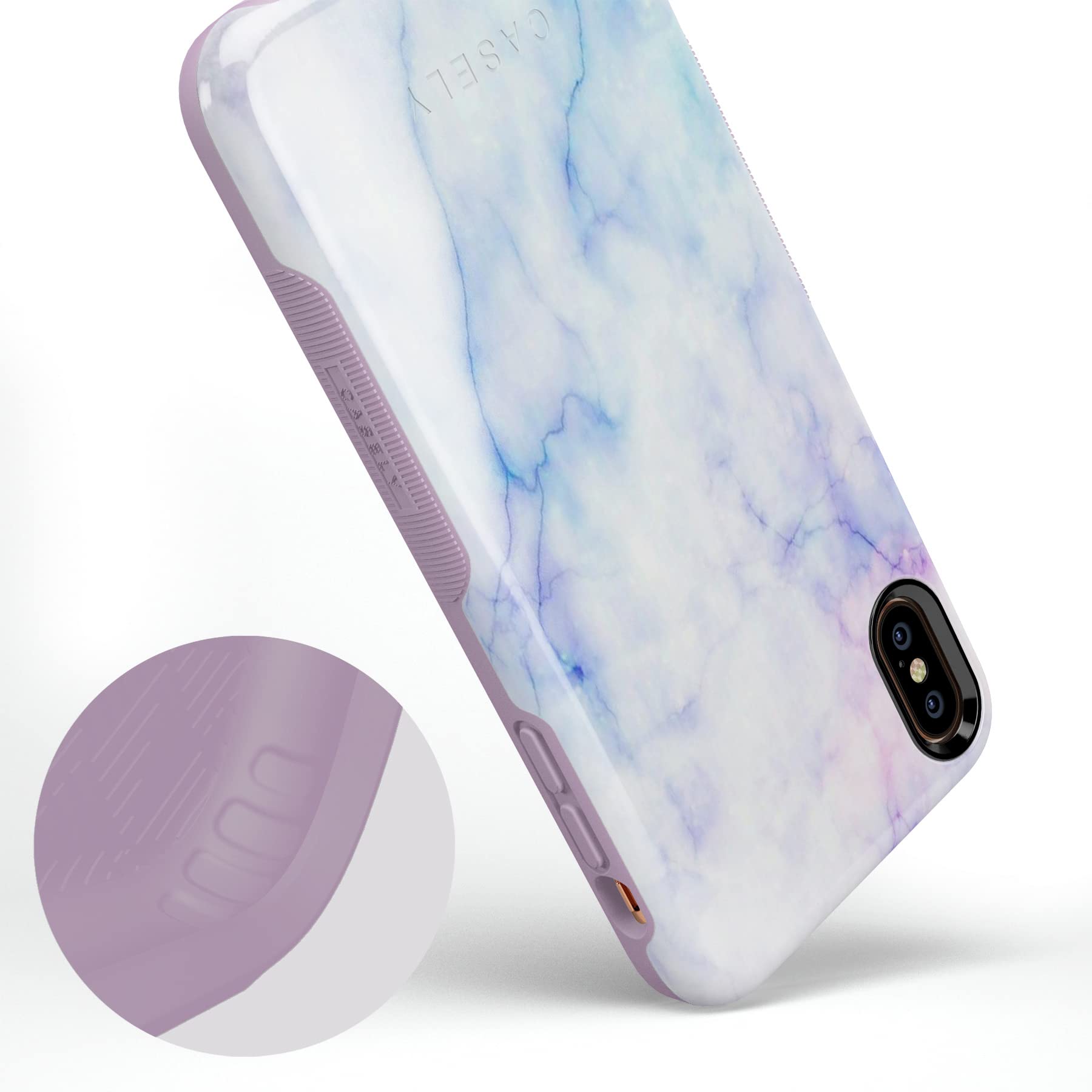 Casely iPhone Xs Max Case - Blue & Purple Cotton Candy Marble Protective Phone Cover | Slim Fit, Shockproof & Scratch Resistant | Perfect for Everyday Use, Travel & Outdoor Activities