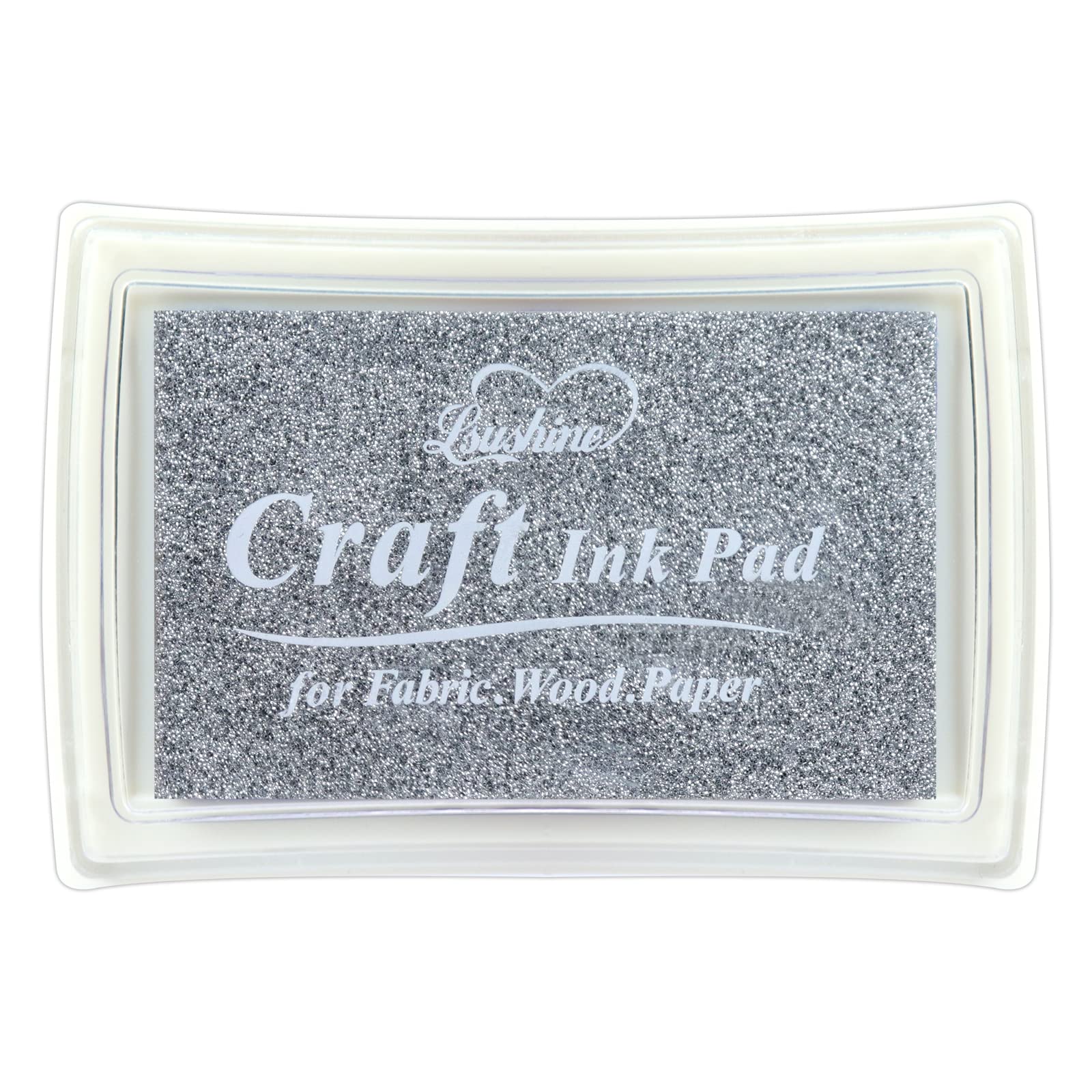 Premium Non-Toxic Craft Ink Pad for Rubber Stamps - Safe for Paper, Wood, Fabric & Scrapbooking - Silver Finger Ink Pad for Kids DIY Projects & Arts and Crafts