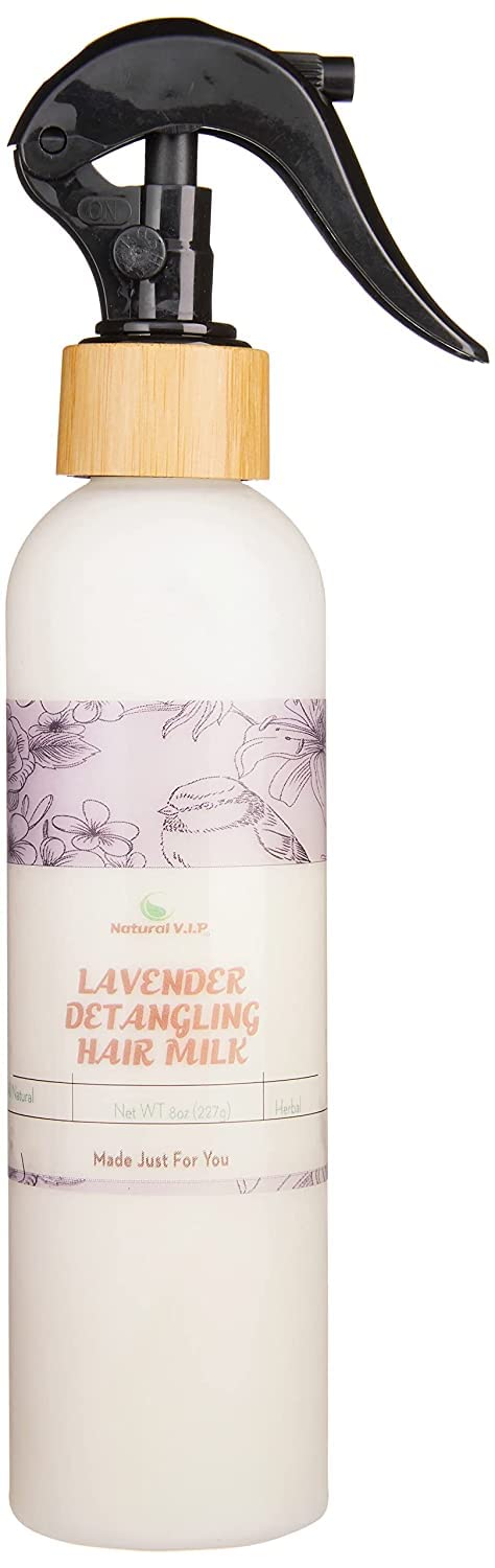 Lavender Hair Milk Leave-In Conditioner Spray - Water-Based Detangling Moisturizer for Dry, Damaged Hair | Nontoxic Hair Care for Daily Hydration & Frizz Control | Perfect for Curly, Wavy & Straight Hair Types