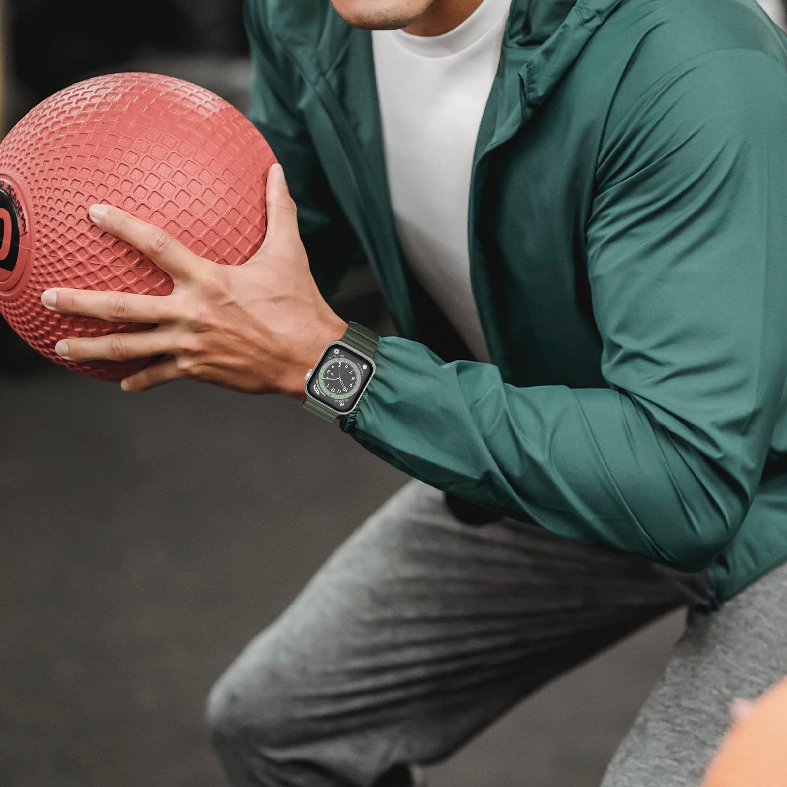 Recoppa Soft Silicone Apple Watch Band Compatible with Series 9/8/7/6/5/4/SE & Ultra 2 (42mm/44mm/45mm/49mm) - Durable Replacement Strap for Men & Women - Perfect for Workouts, Swimming & Everyday Wear
