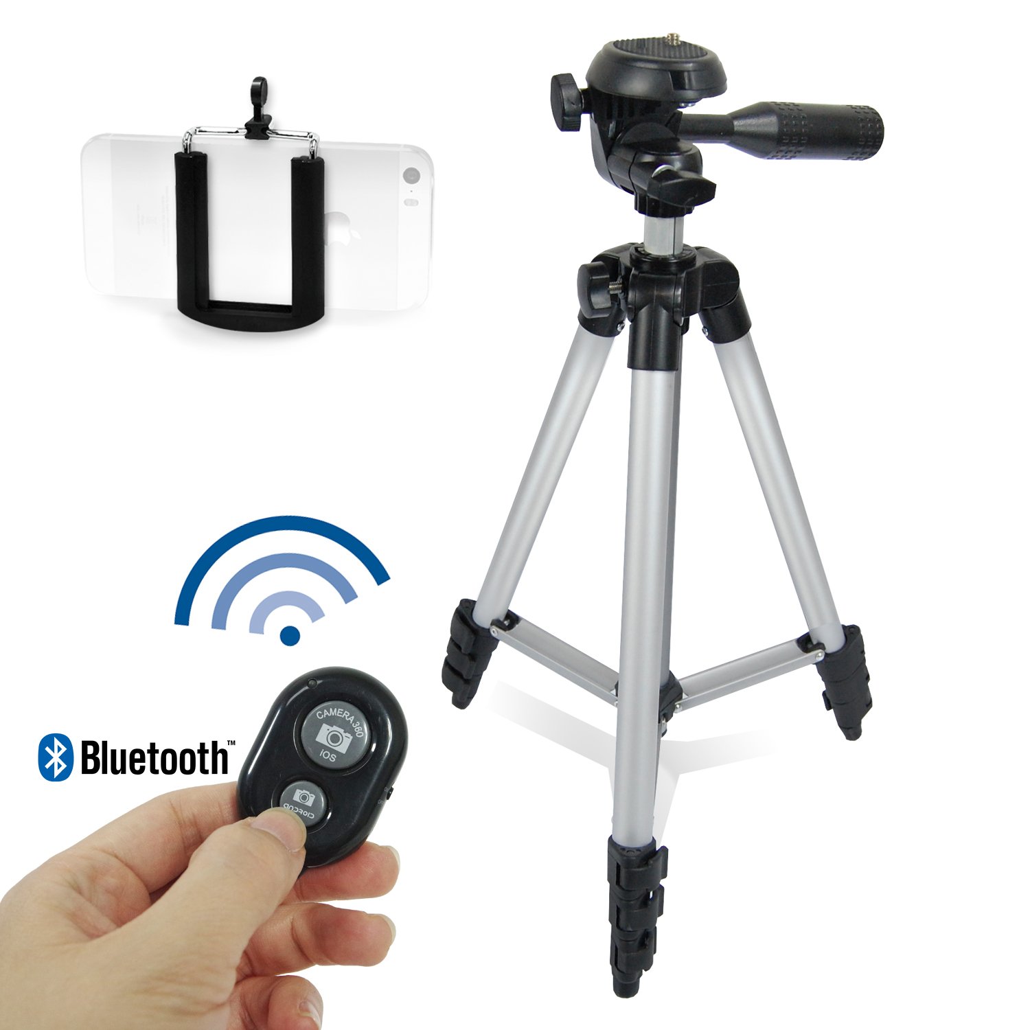 41-Inch Lightweight Portable Camera Tripod Stand with Phone Holder, Bluetooth Remote Shutter & Carrying Case - Perfect for Travel Photography, Vlogging, and Live Streaming (Model LGG688)