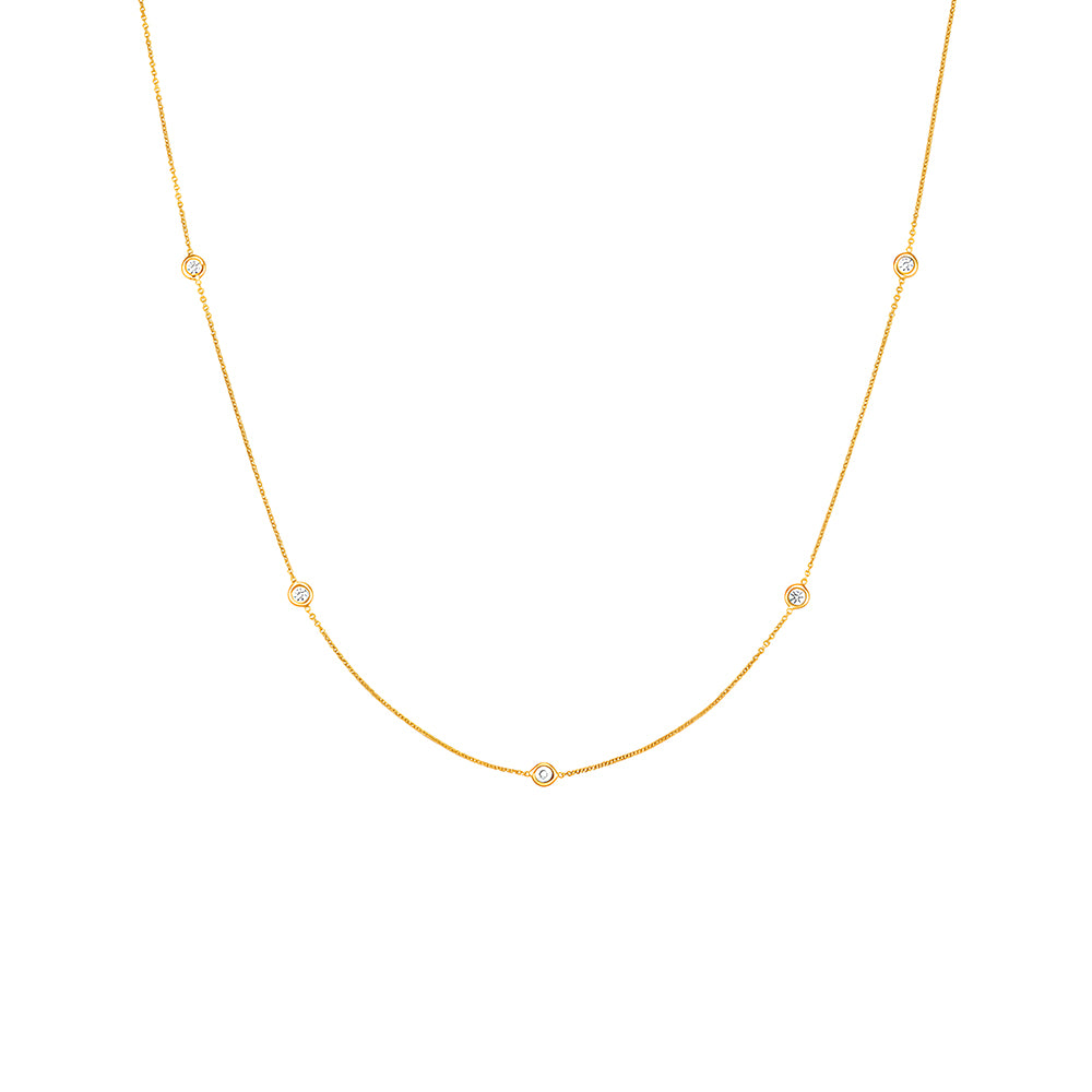 Elegant Bezel Set Beaded Chain Necklace for Women - Perfect for Weddings, Parties & Everyday Wear