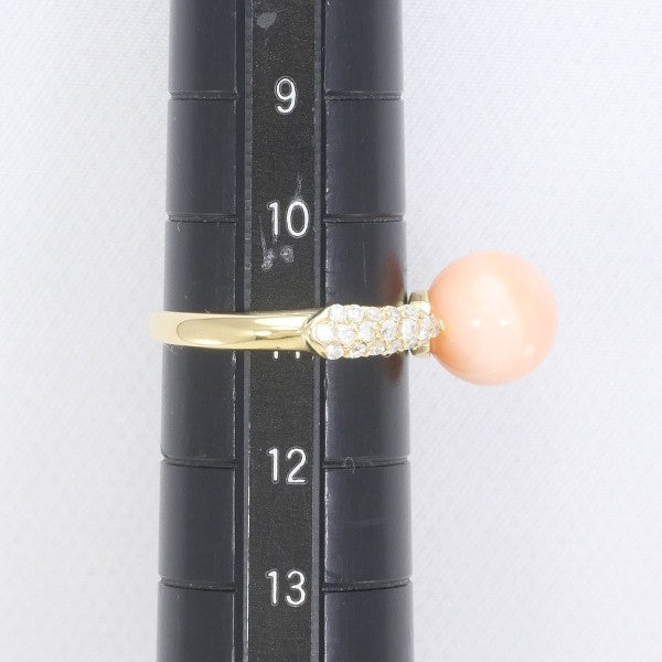 18K Yellow Gold Coral Diamond Ring for Women - Elegant Handmade Jewelry for Weddings, Anniversaries & Special Occasions