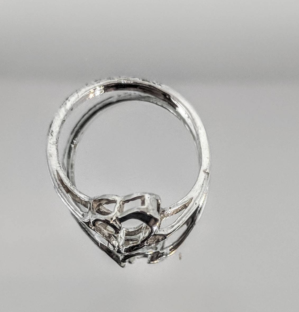 14K Solid Gold or Sterling Silver Heart Freeform Ring - Size 7 DIY Jewelry Setting, Fashion Statement Ring for Women - Perfect for Valentine's Day, Anniversary Gifts & Everyday Wear
