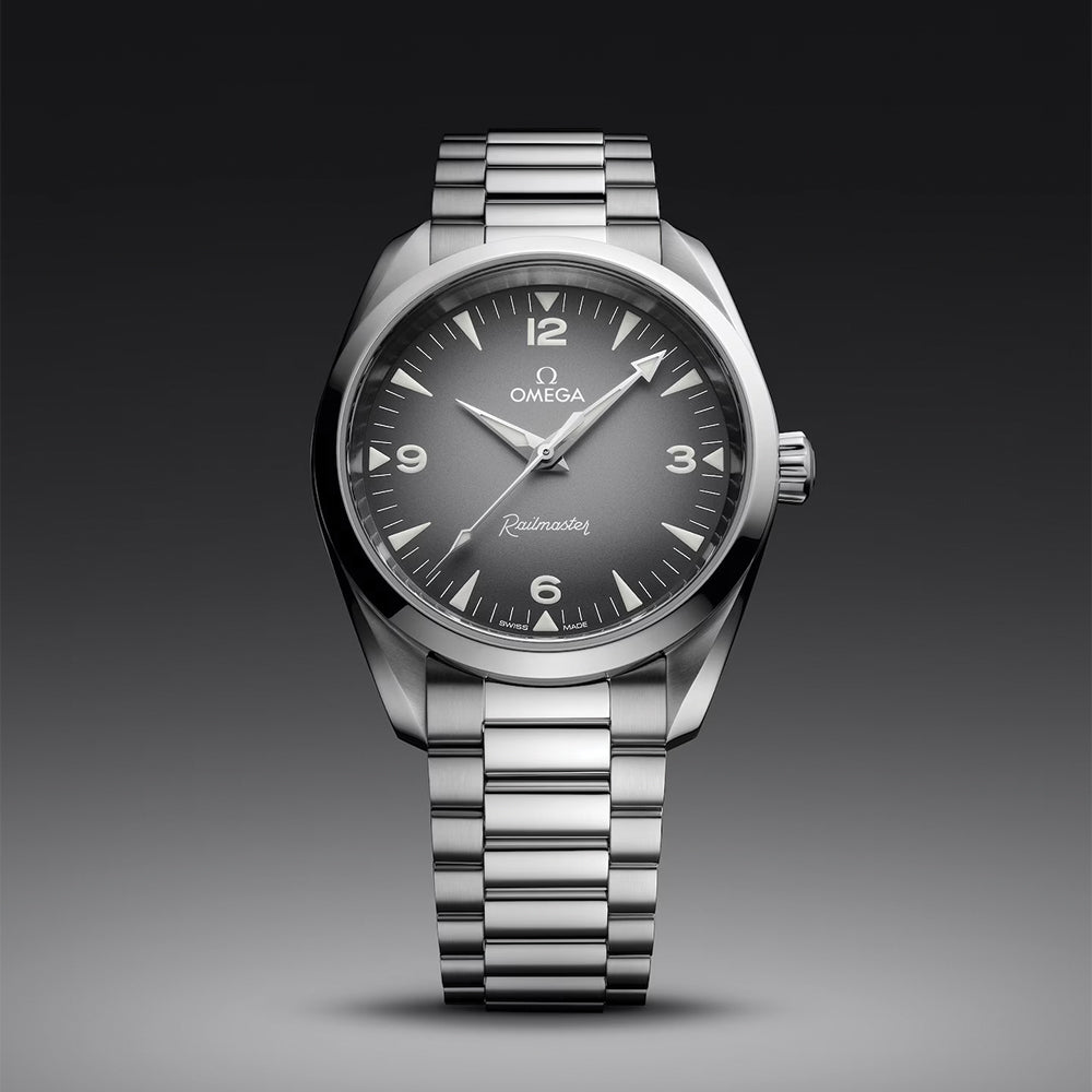 Omega Seamaster Railmaster Co-Axial Master Chronometer 38mm Men's Watch - Grey Dial on Stainless Steel Bracelet | Luxury Automatic Timepiece for Business, Formal Occasions & Watch Collectors