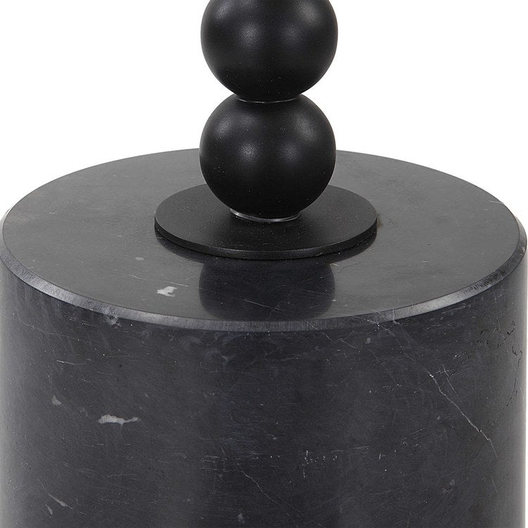 10 x 24 Inch Satin Black Accent Table with Beaded Drink Holder - Perfect for Living Room, Bedroom, or Office Decor