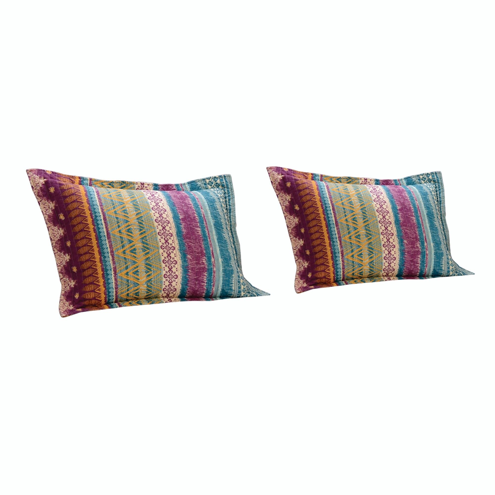 Tribal Motif Print Cotton Twin Quilt Set with 1 Pillow Sham - Soft & Breathable Bedding for Cozy Nights - Perfect for Guest Rooms, Dorms & Bohemian Bedroom Decor