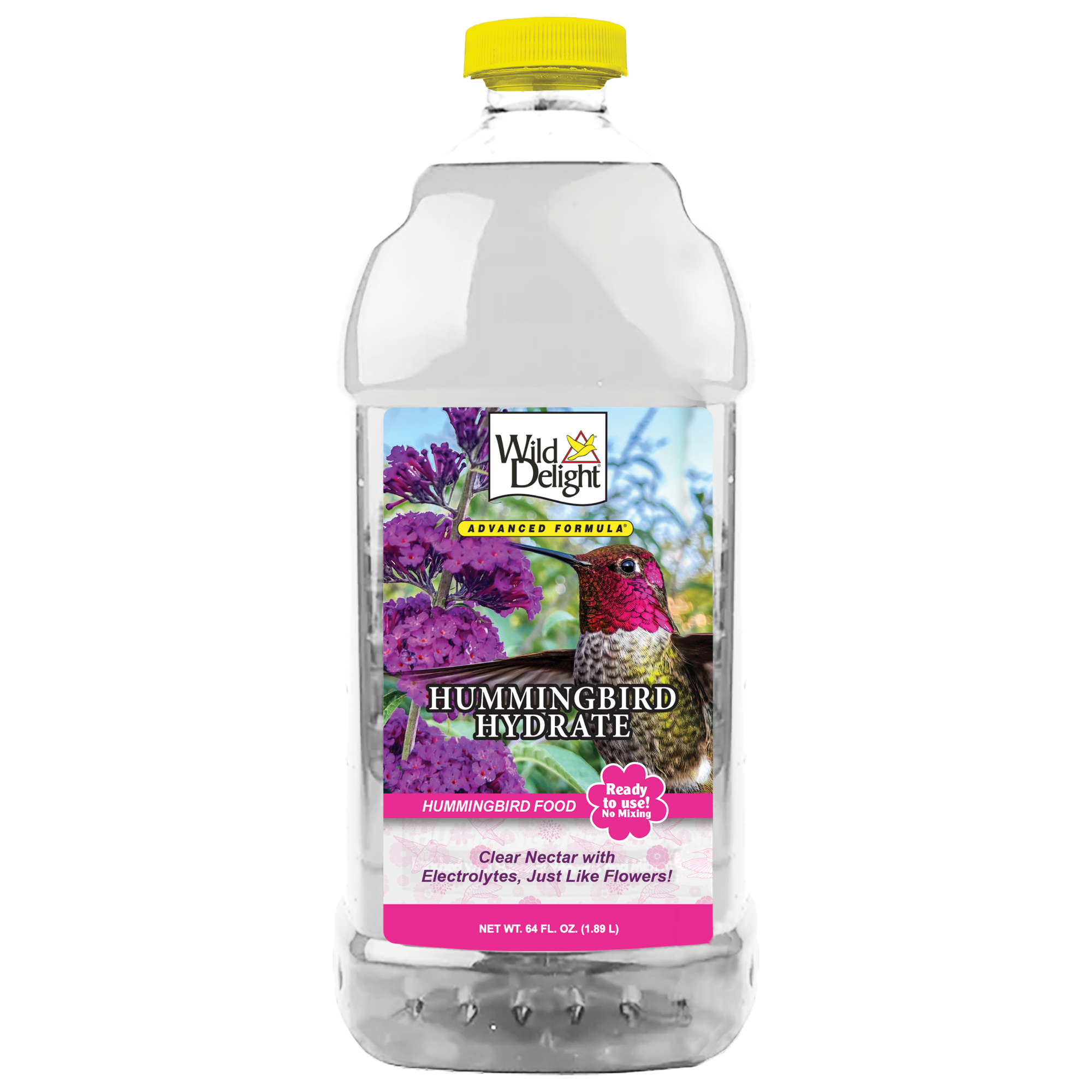 Wild Delight Hummingbird Hydrate Ready-to-Use Nectar, 64 oz - Attract Hummingbirds to Your Garden with Natural Sugar Water Feeder Solution for Outdoor Bird Watching & Backyard Wildlife Enjoyment