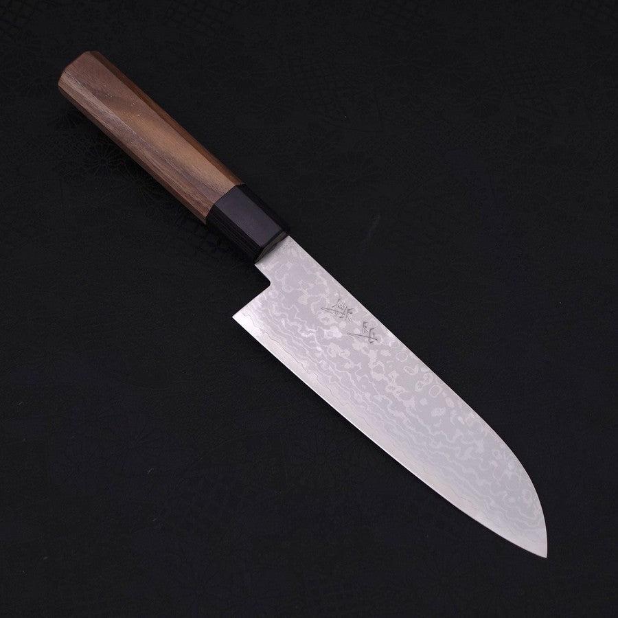 Premium Santoku Knife 7 Inch - VG-10 Damascus Steel Blade with Walnut Handle - Japanese Kitchen Knife for Slicing, Dicing & Chopping Vegetables, Meat & Fish - Perfect for Home Chefs & Professional Cooks