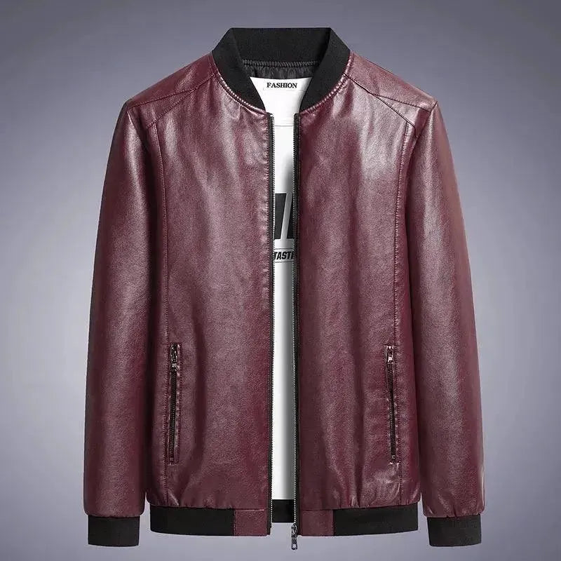 Classic Slim Fit Men's Leather Jacket - Genuine Cowhide Biker Jacket for Men - Stylish Motorcycle Jacket for Casual & Night Out