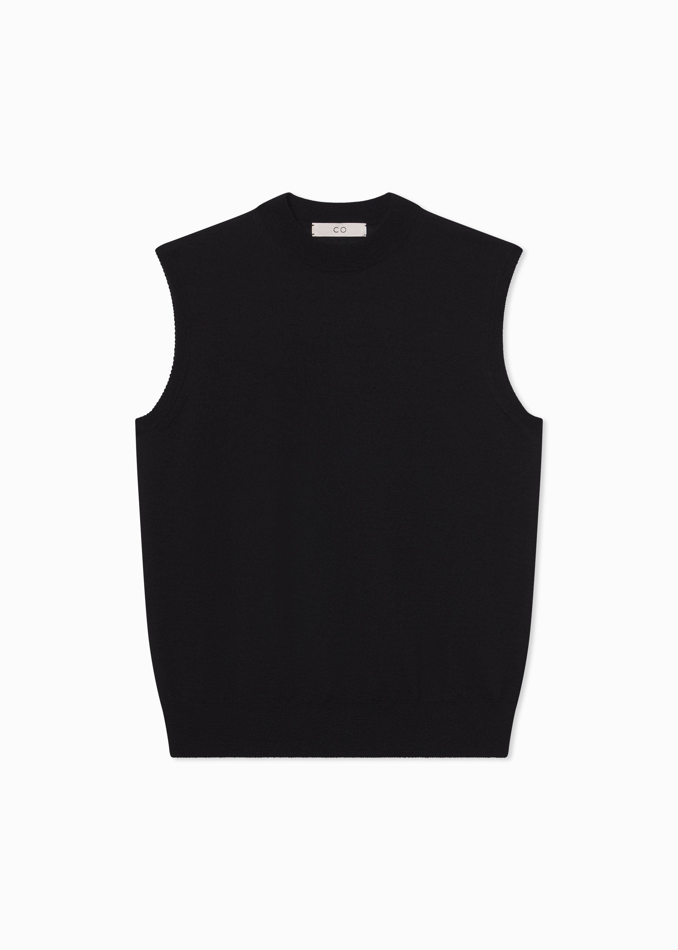 Luxury Black Cashmere Shell Tank Top for Women - Soft & Comfortable Knitwear for Layering, Office Wear & Casual Outfits