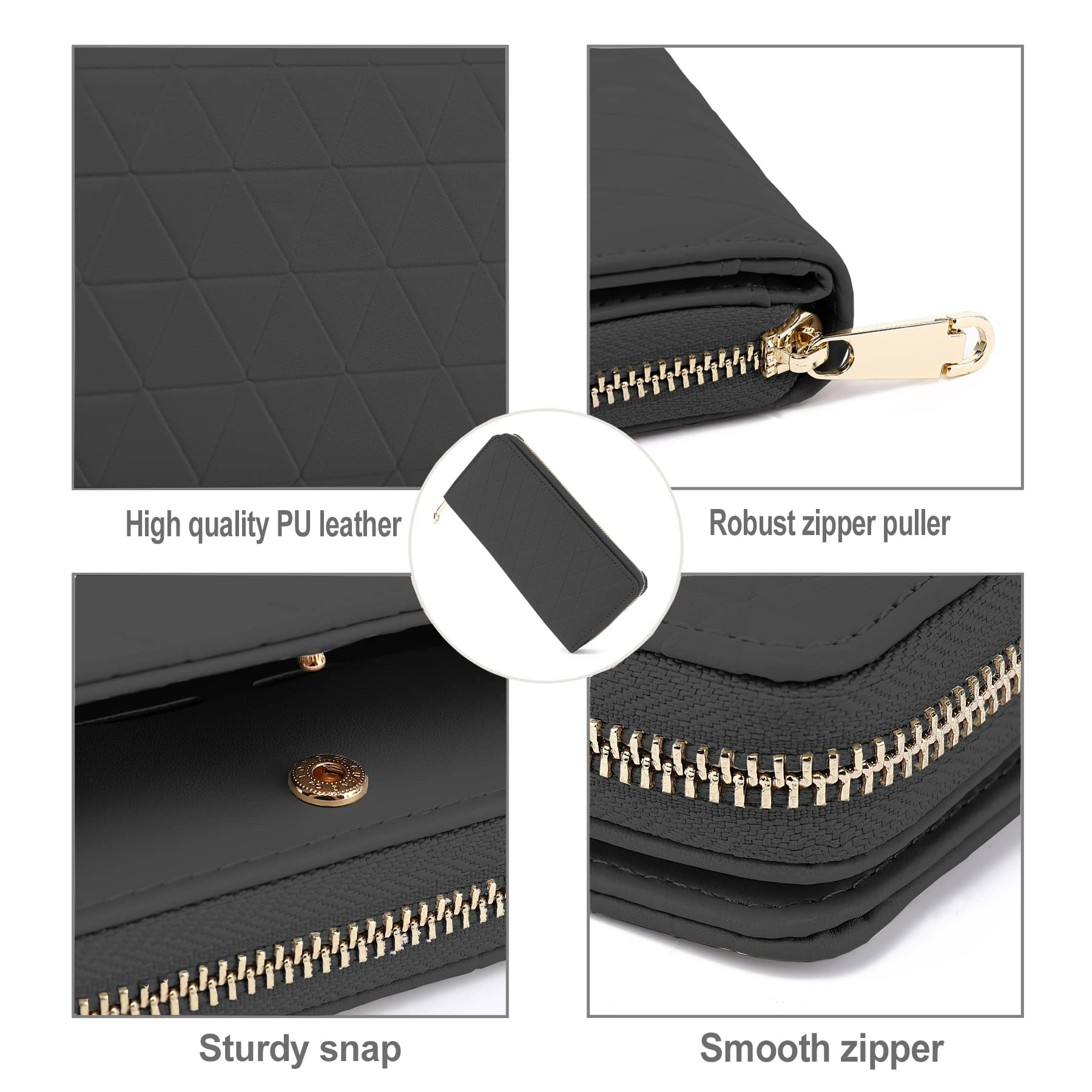 Vegan Leather Women's Wallet - Bifold Card Holder with ID Window, Zipper Coin Pocket & Large Capacity | Perfect for Everyday Use, Travel & Gift Giving