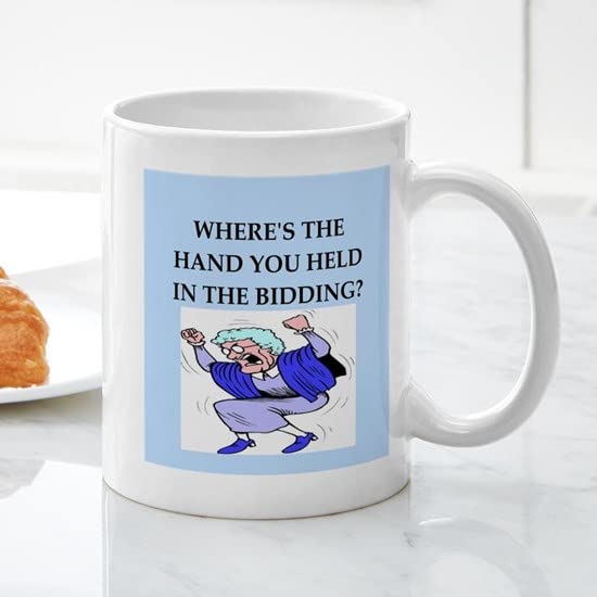 11 oz (325 ml) Ceramic Coffee Mug - Duplicate Bridge Design by CafePress | Perfect for Tea, Coffee & Hot Beverages at Home, Office or Gifts