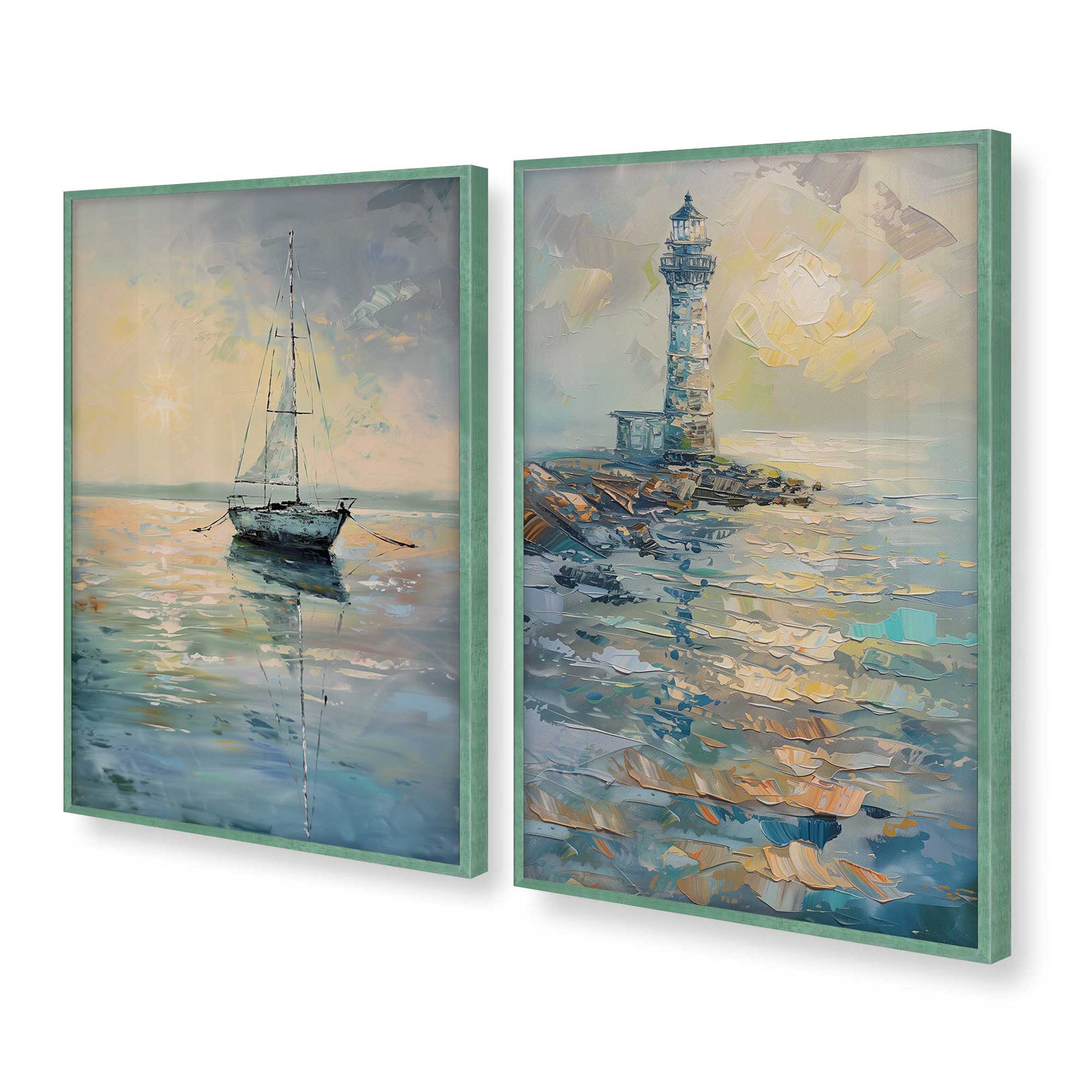 Harbor Glow Set of 2 Premium Archival Matte Paper Prints - Perfect for Home Decor, Wall Art & Office Aesthetics