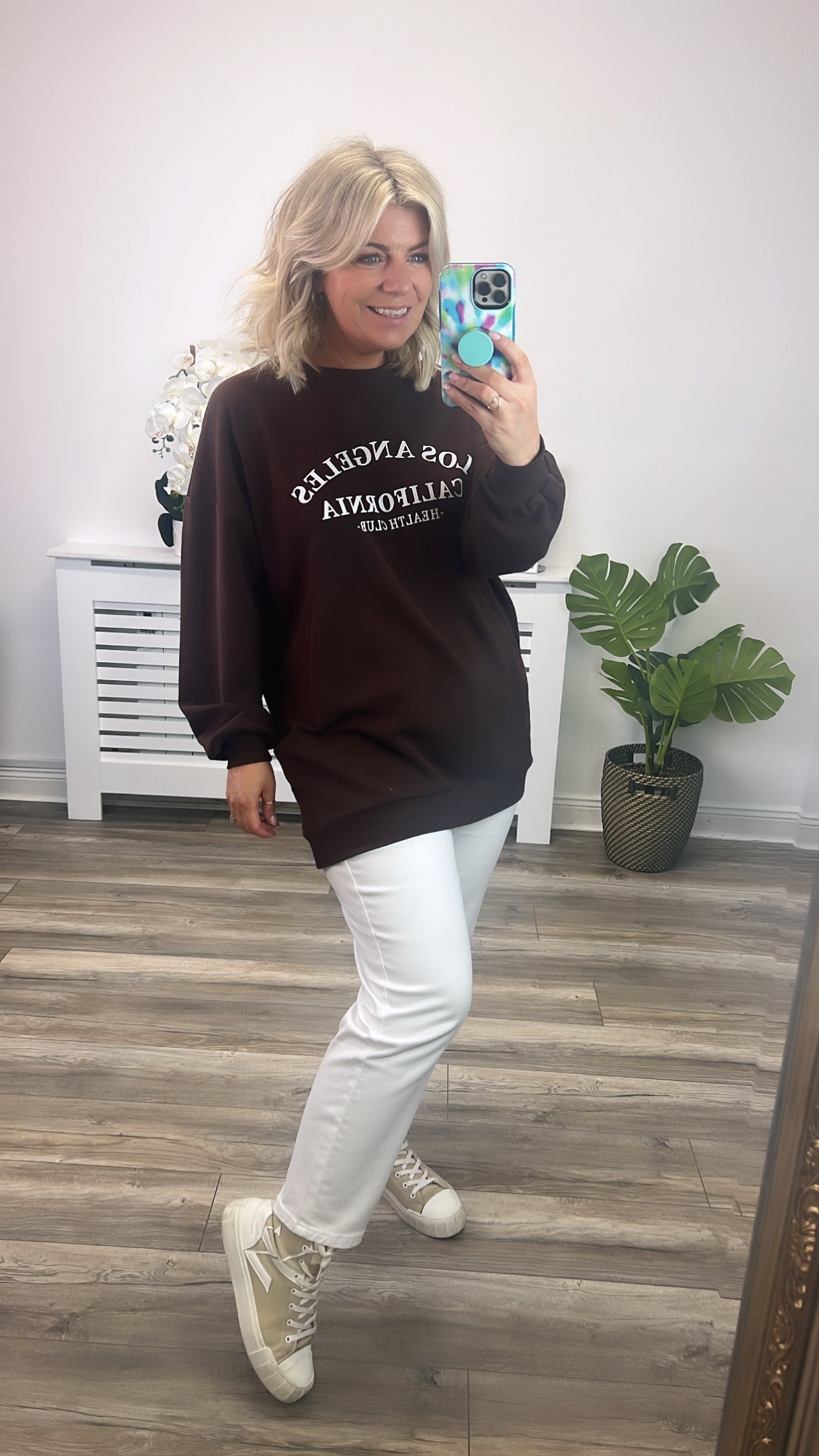 Brigid Women's Sweat Top - Soft & Comfortable Brown Pullover for Casual Wear, Gym, and Lounge