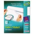 Avery Clear Label Punched Dividers - 12-Tab Letter Size White Index Maker - Pack of 15 for Office Organization, Filing Systems & Document Management