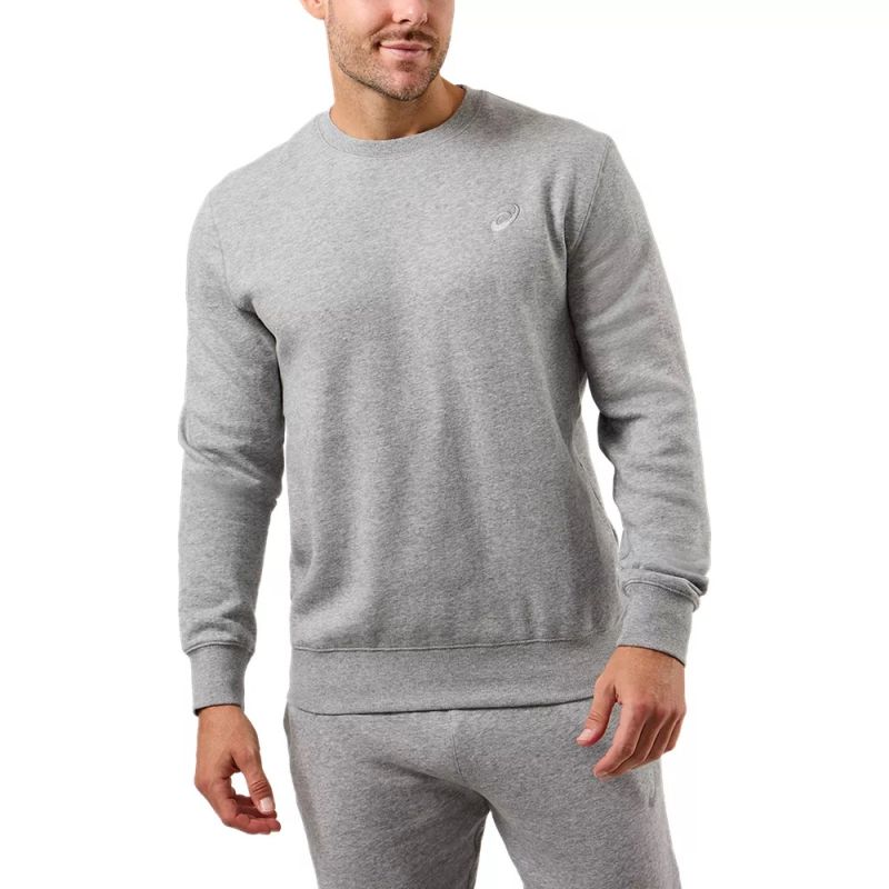 ASICS Men's Fleece Crew Neck Sweatshirt - Soft & Warm Winter Pullover for Running, Gym & Casual Wear