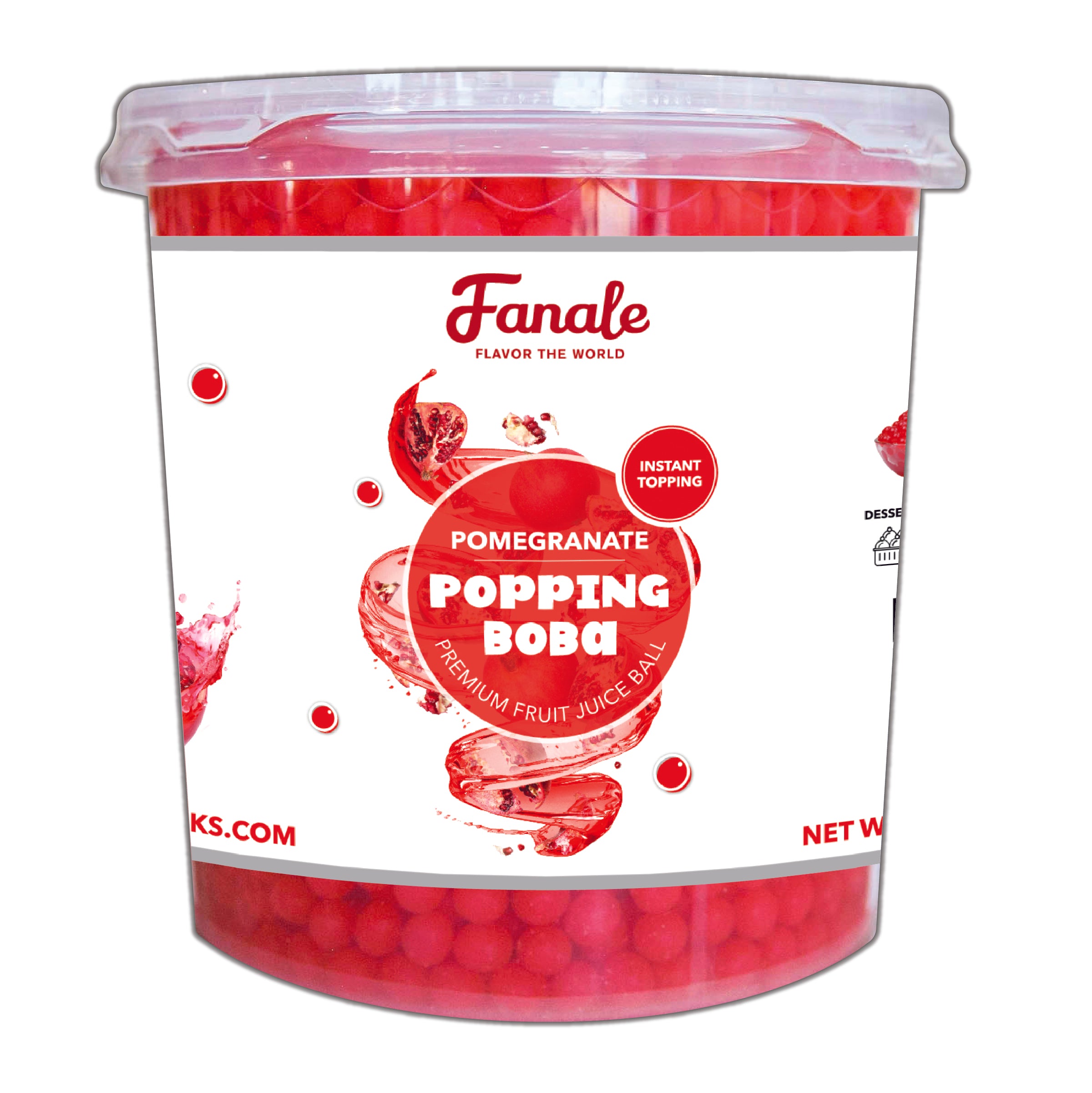 Fanale Popping Boba - 1 Tub (16 oz) Bubble Tea Topping, Tapioca Pearls for Bubble Tea, Smoothies, Desserts & DIY Drinks | Perfect for Home, Cafes & Parties