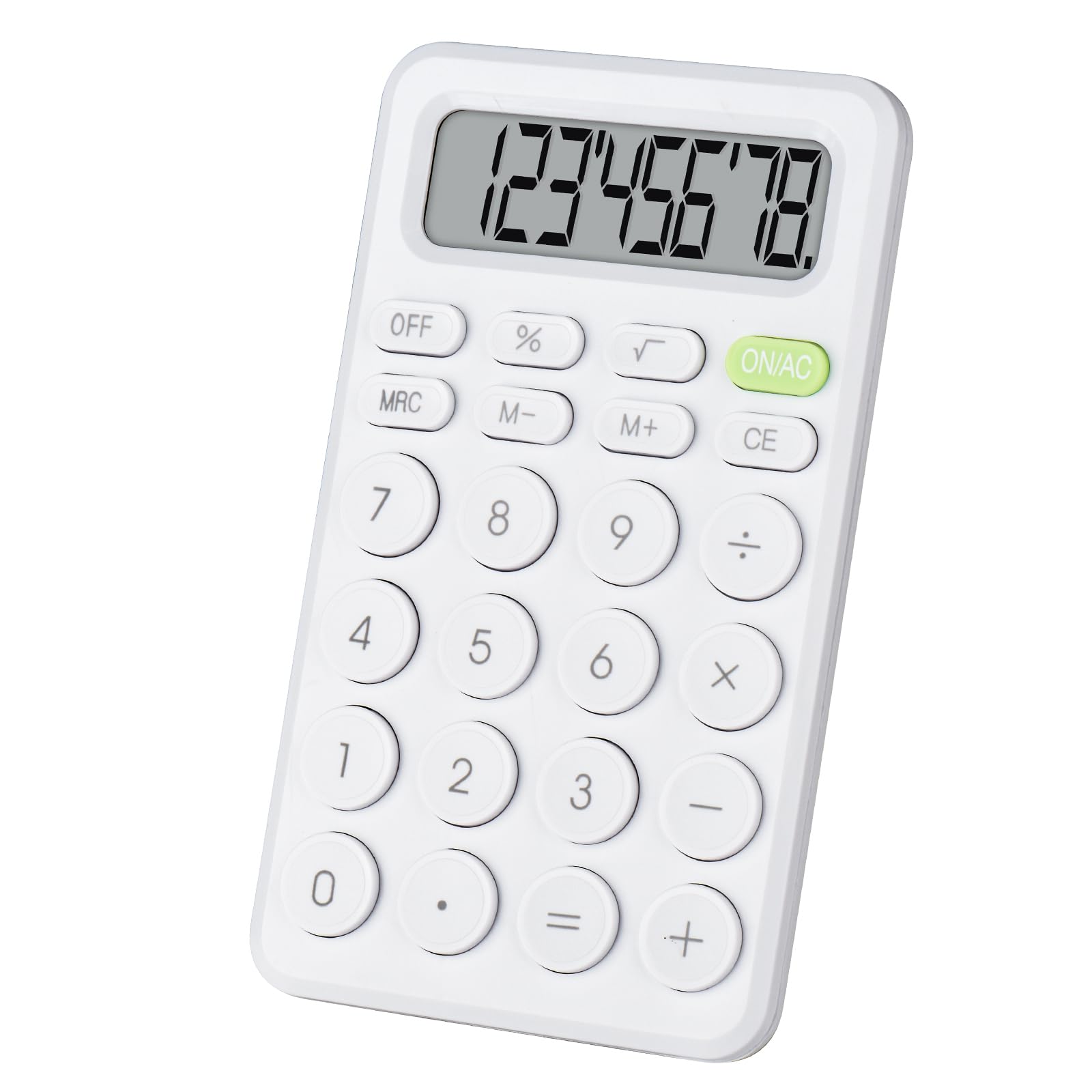 4 Function Calculator - Small & Portable Basic Calculator for Students, School, Office - Easy-to-Use Desktop Calculator for Math, Accounting, Budgeting (White) - Perfect for Homework, Exams & Daily Office Tasks