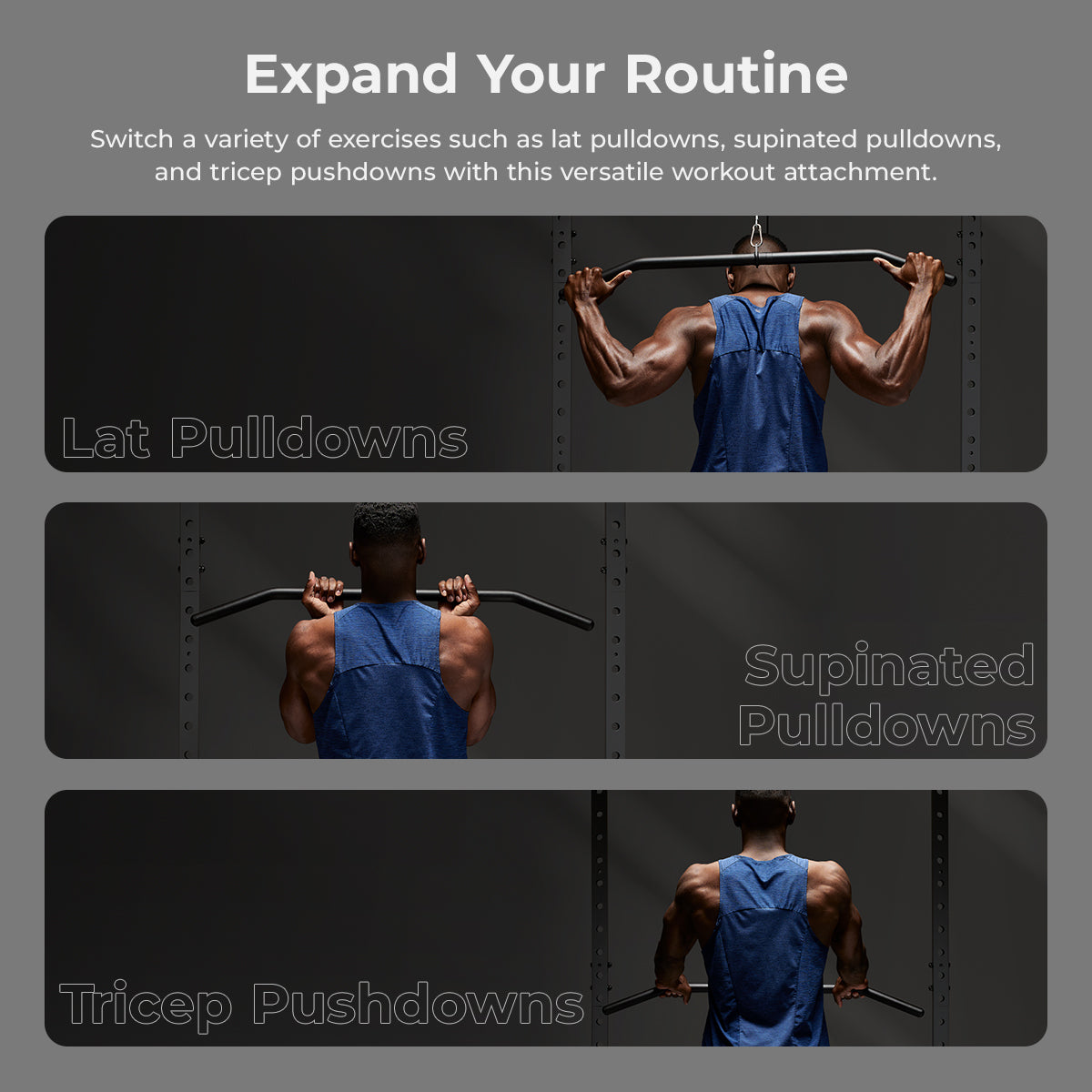 Lat Pulldown Bar Cable Attachment - Heavy Duty Gym Equipment for Back Workouts - Perfect for Home & Commercial Gyms, Strength Training, and Muscle Building