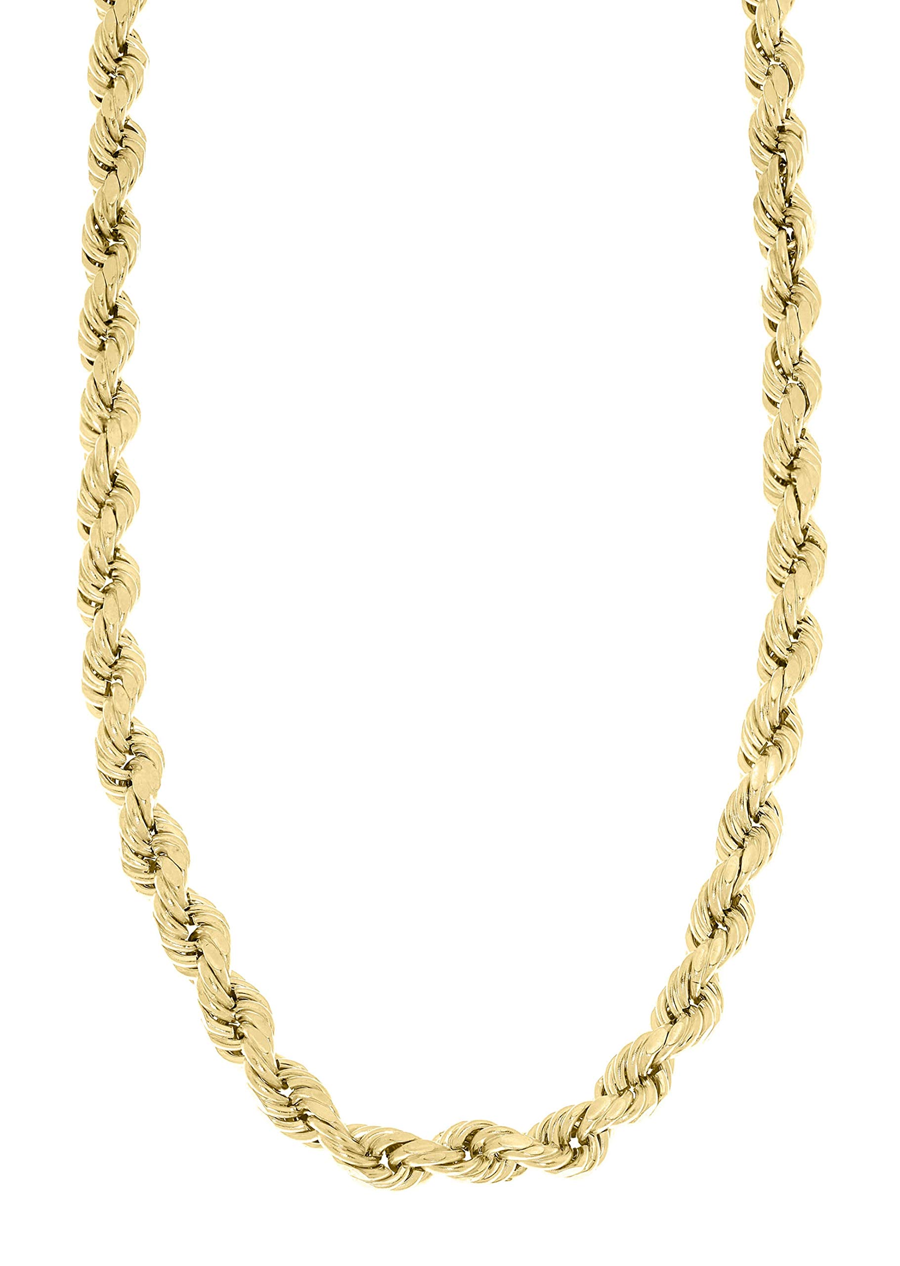 10K Yellow Gold Rope Chain Necklace 4.0mm 20