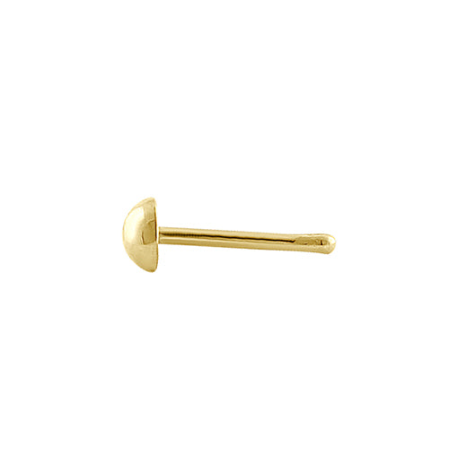 14K Yellow Gold Plain Round Straight Nose Stud - Hypoallergenic Body Jewelry for Sensitive Skin | Perfect for Everyday Wear, Parties & Special Occasions
