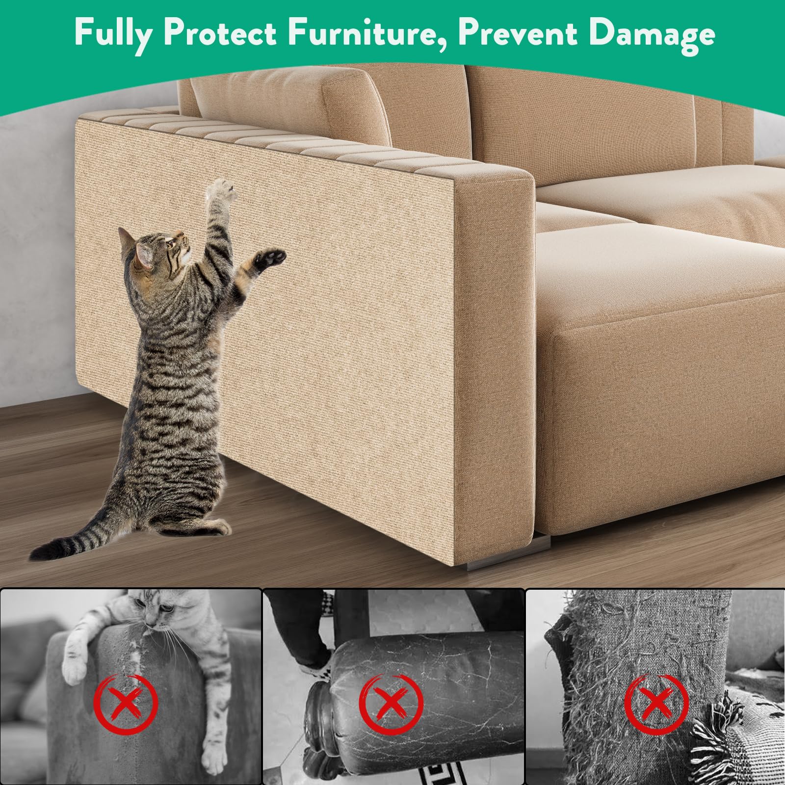 Self-Adhesive Cat Scratching Mat - 39.4