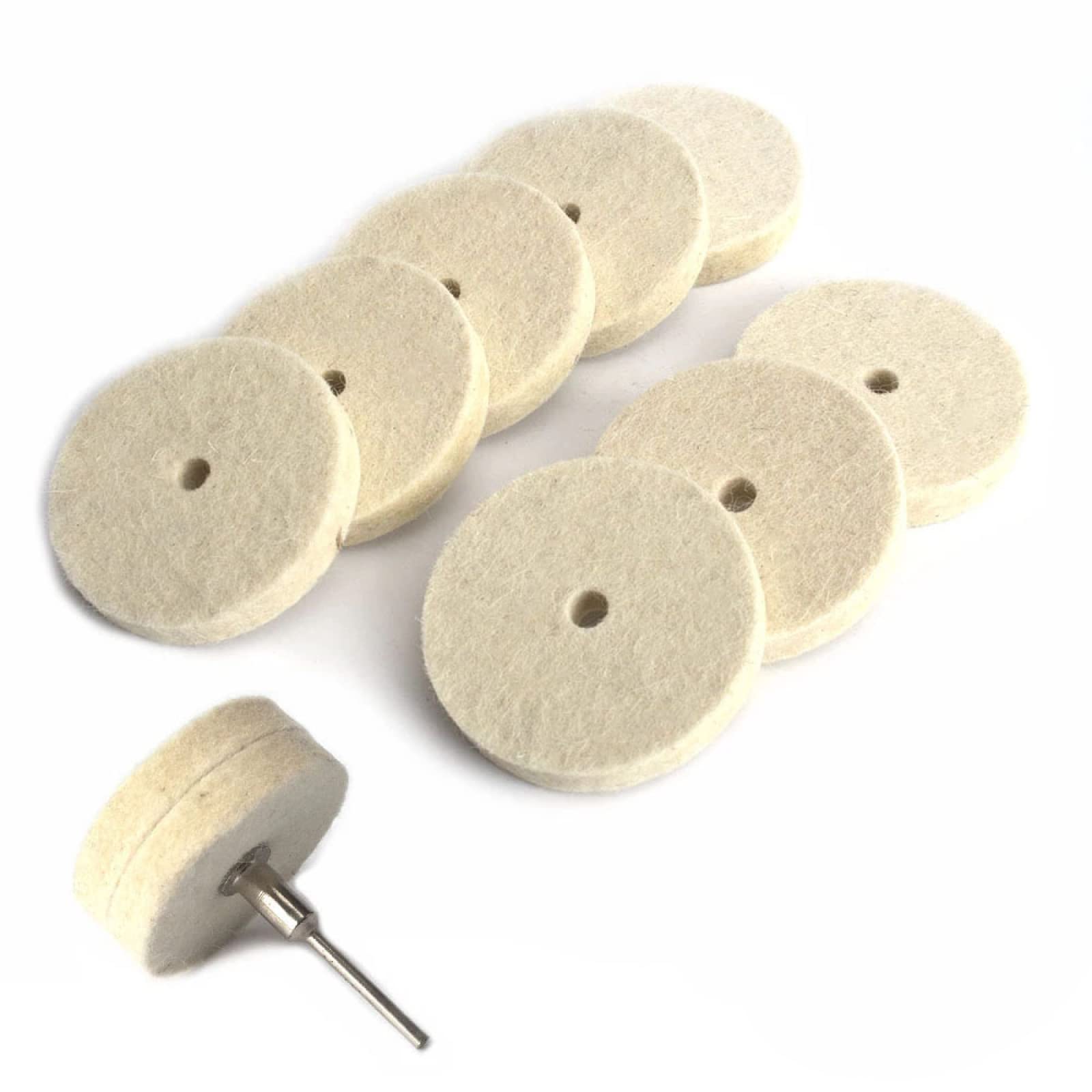 2 Inch (50mm) Wool Felt Buffing Wheel for Bench Grinder - Metal, Plastic & Glass Polishing Tool - Achieve Fine Mirror Finish - Perfect for Jewelry Making, Automotive Detailing & DIY Crafts