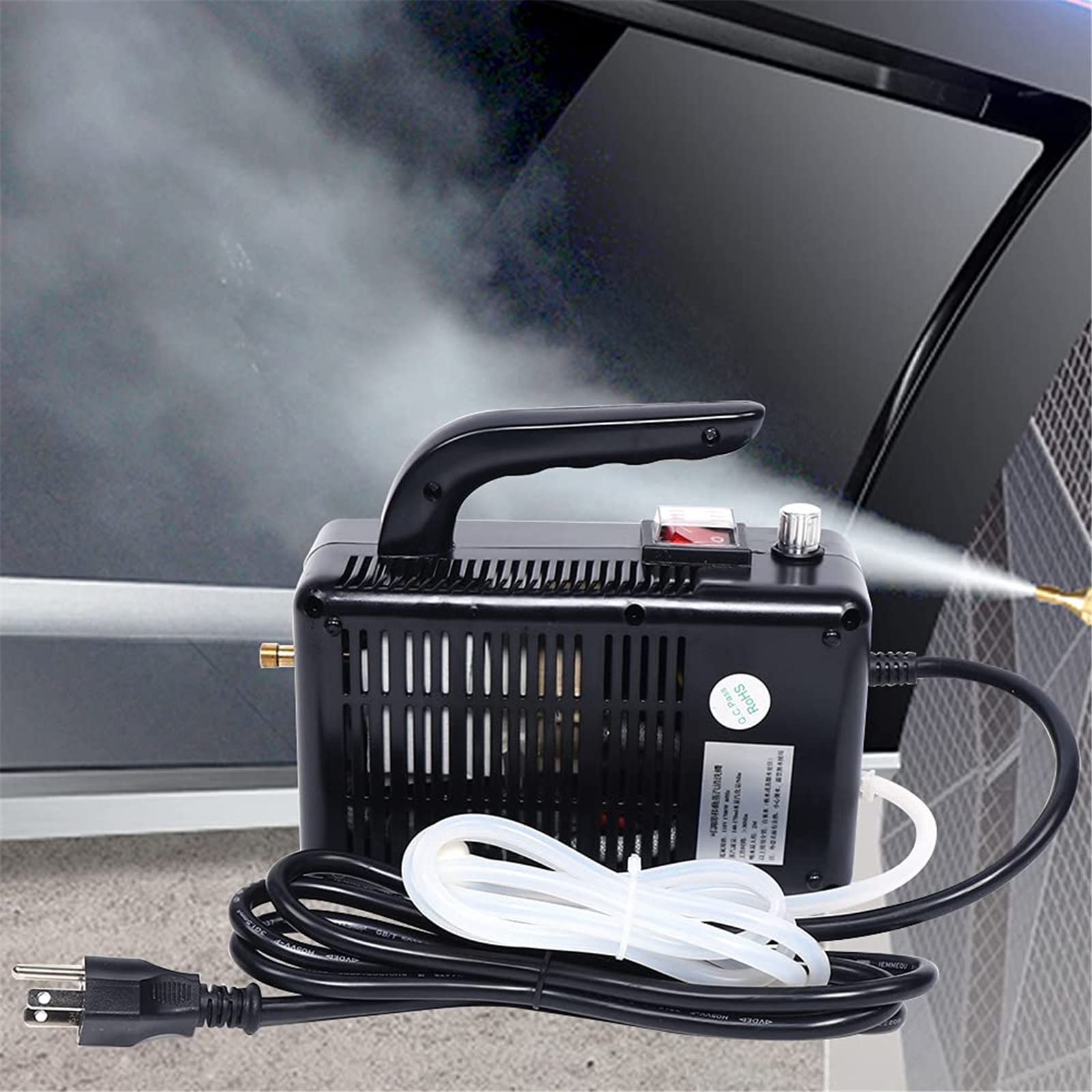 Portable Steam Cleaner for Kitchen, Bathroom, Furniture & Car Detailing - Handheld Steam Spray Gun with Automatic Pump & Adjustable Steam Control (220V, Black) - Perfect for Deep Cleaning Stains, Grime & Sanitizing Surfaces