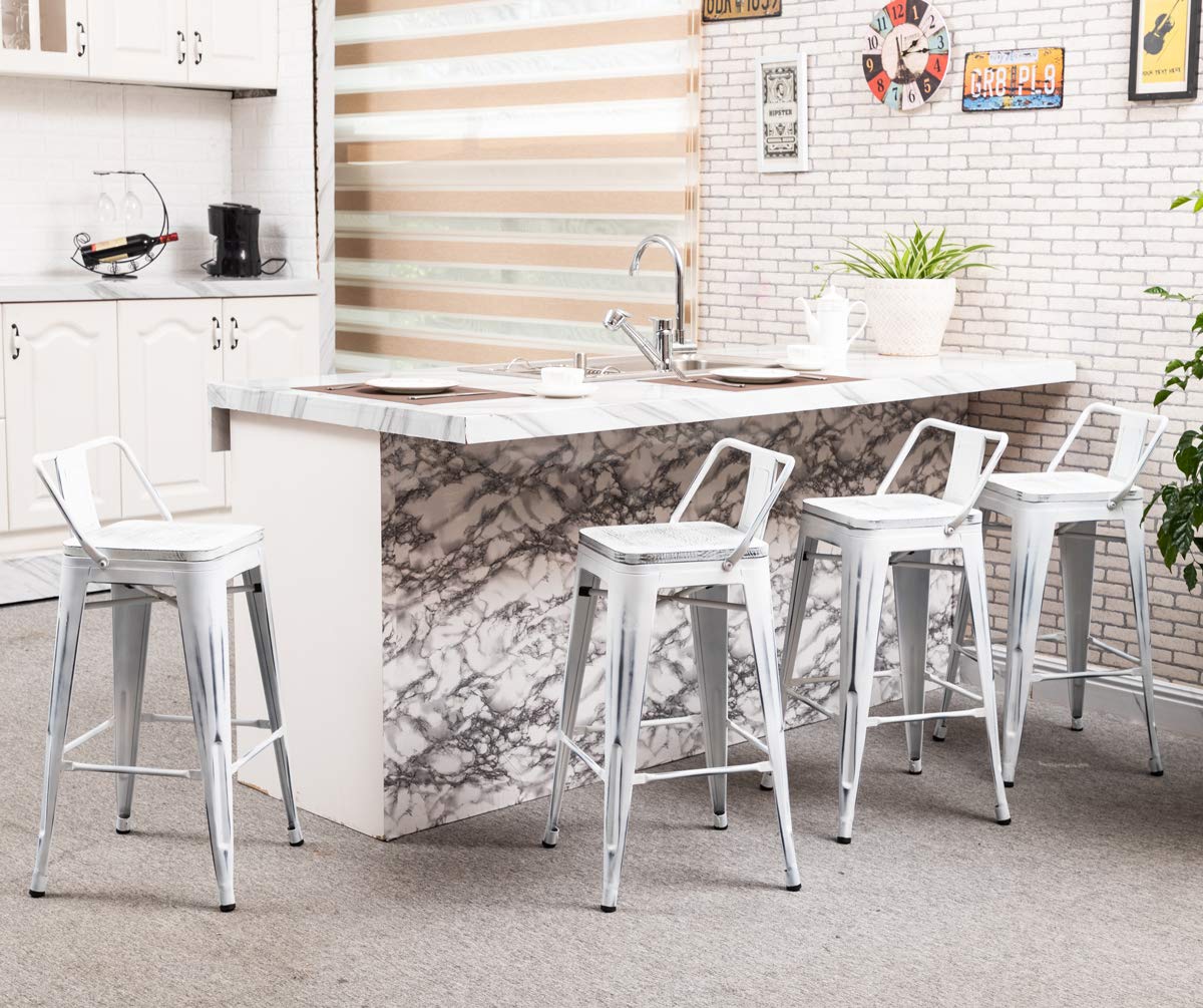 Yongchuang Industrial Metal Barstools Set of 4 - 24
