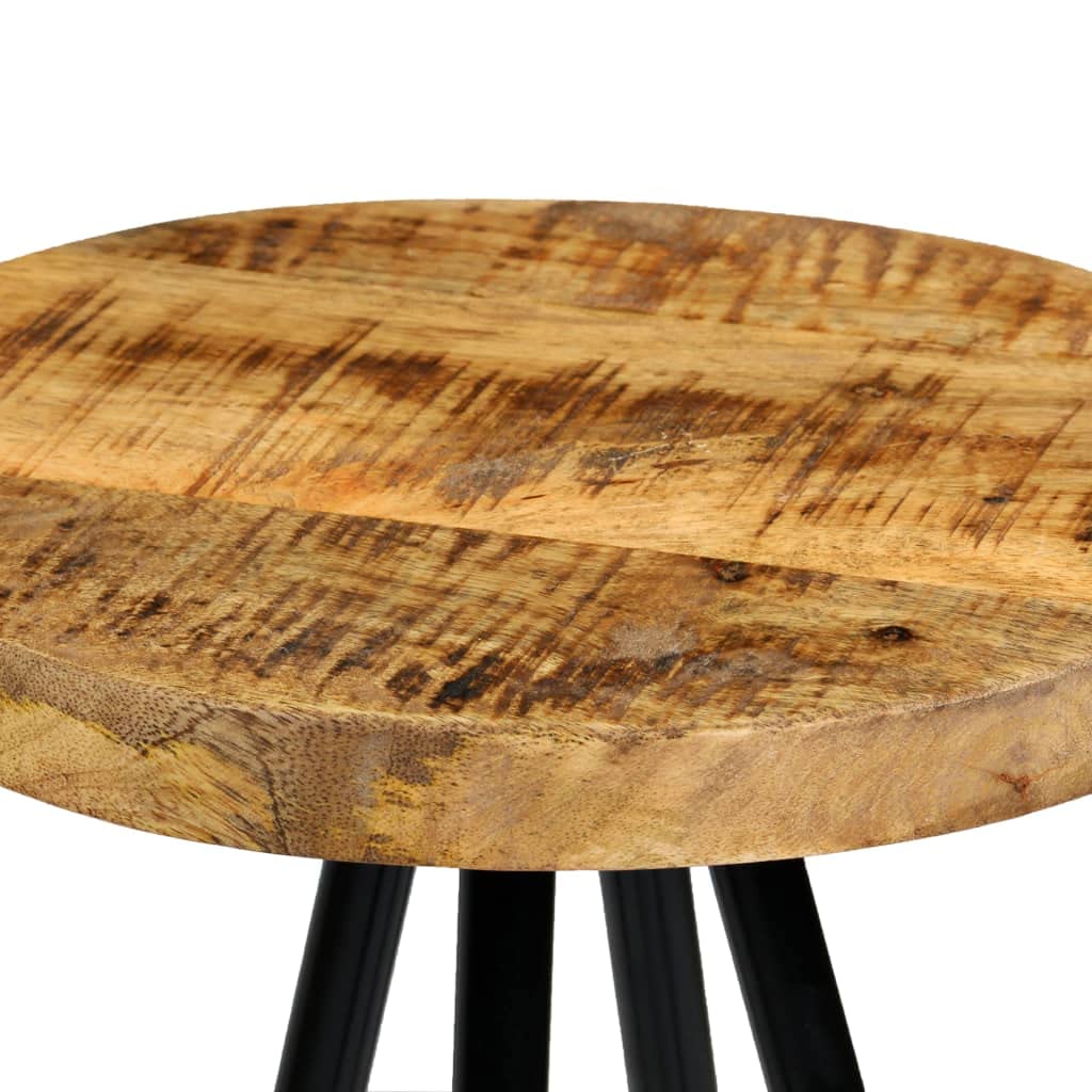 4-Piece CHARMMA Solid Mango Wood Bar Stools Set (18.28KG) - Rustic Kitchen Island, Breakfast Nook & Home Bar Seating