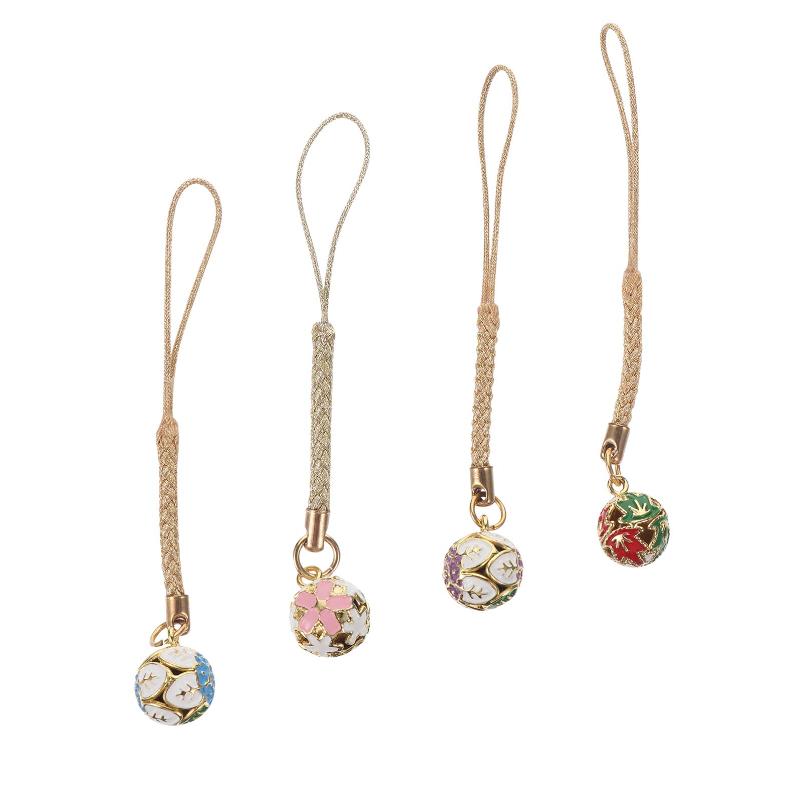 Hemobllo 4-Pack Christmas Jingle Bell Phone Charms - Cute Hanging Bell Straps for Smartphones, Cameras, Backpacks & Purses (Random Styles) - Perfect Holiday Gift & Festive Accessory for Christmas Decorations