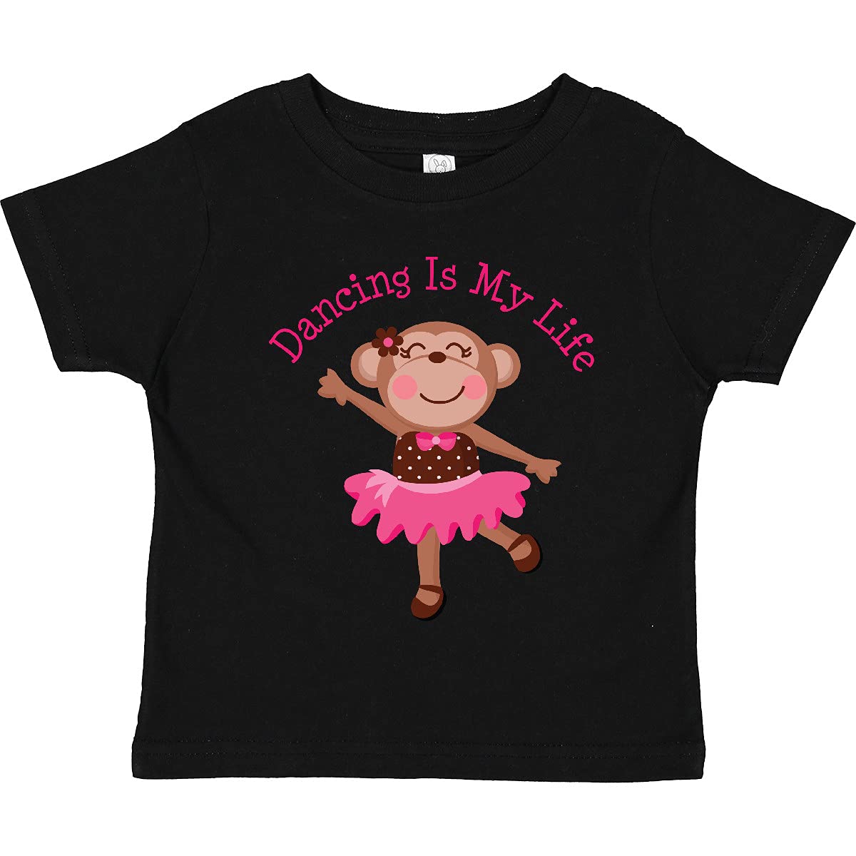 Inktastic Dancing Monkey Toddler T-Shirt for Girls - Cute Animal Print Tee for Playdates, Daycare & Birthday Parties