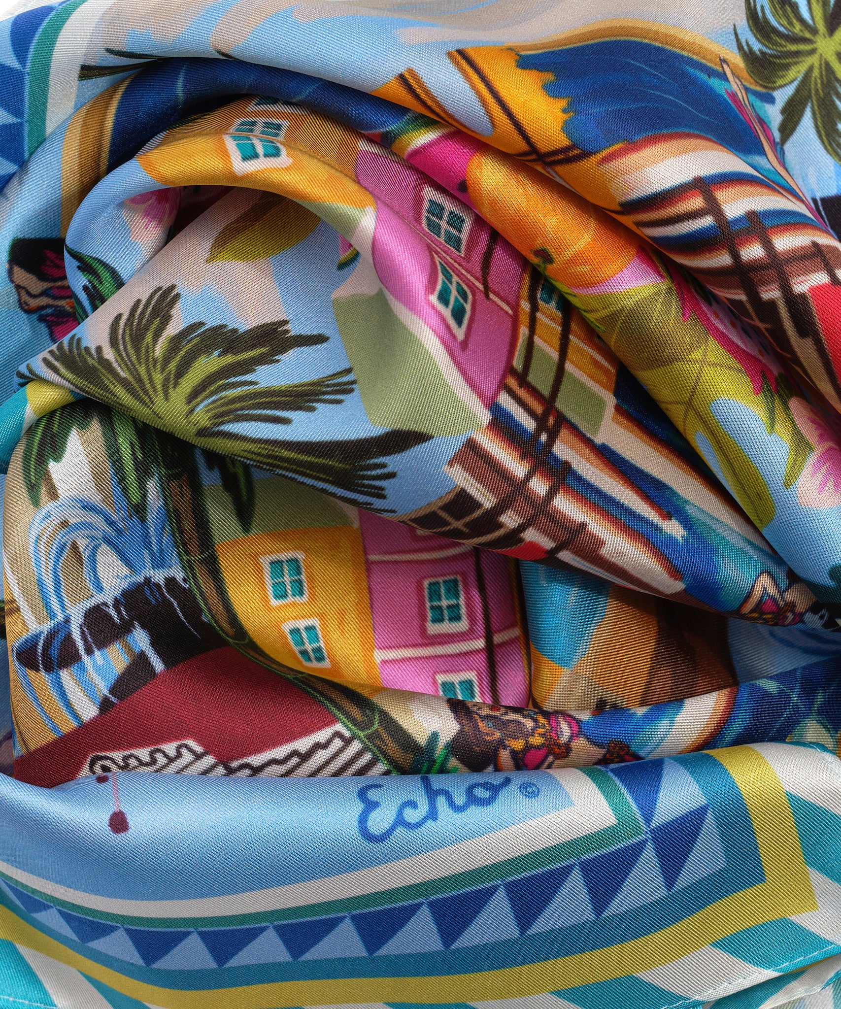 Positano Silk Bandana Scarf - Lightweight & Soft Fashion Accessory for Women & Men - Perfect for Travel, Beach, Hair Styling & Outfit Accessorizing