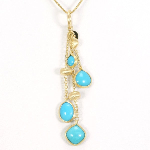 18K Yellow Gold Turquoise Necklace for Women - Handmade Dainty Pendant Jewelry Gift for Birthday, Anniversary & Special Occasions