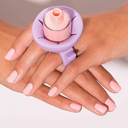 Krupanidhi Silicone Round Nail Polish Bottle Holder Stand - Wearable Nail Art Accessory for Manicure & Pedicure | Ring Finger Nail Polish Tool | Beauty Salon & Home DIY Nail Care Essential (2-Pack) - Perfect for Professional Nail Technicians & At-Home Nail Enthusiasts