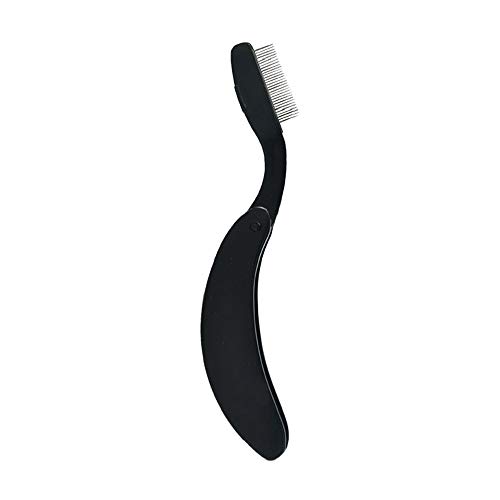 Simayixx Foldable Metal Eyelash Comb - Lash Separator & Mascara Lift Tool for Curling & Grooming | Professional Makeup Brush for Perfect Lash Separation (Black) | Ideal for Home, Travel & Salon Use