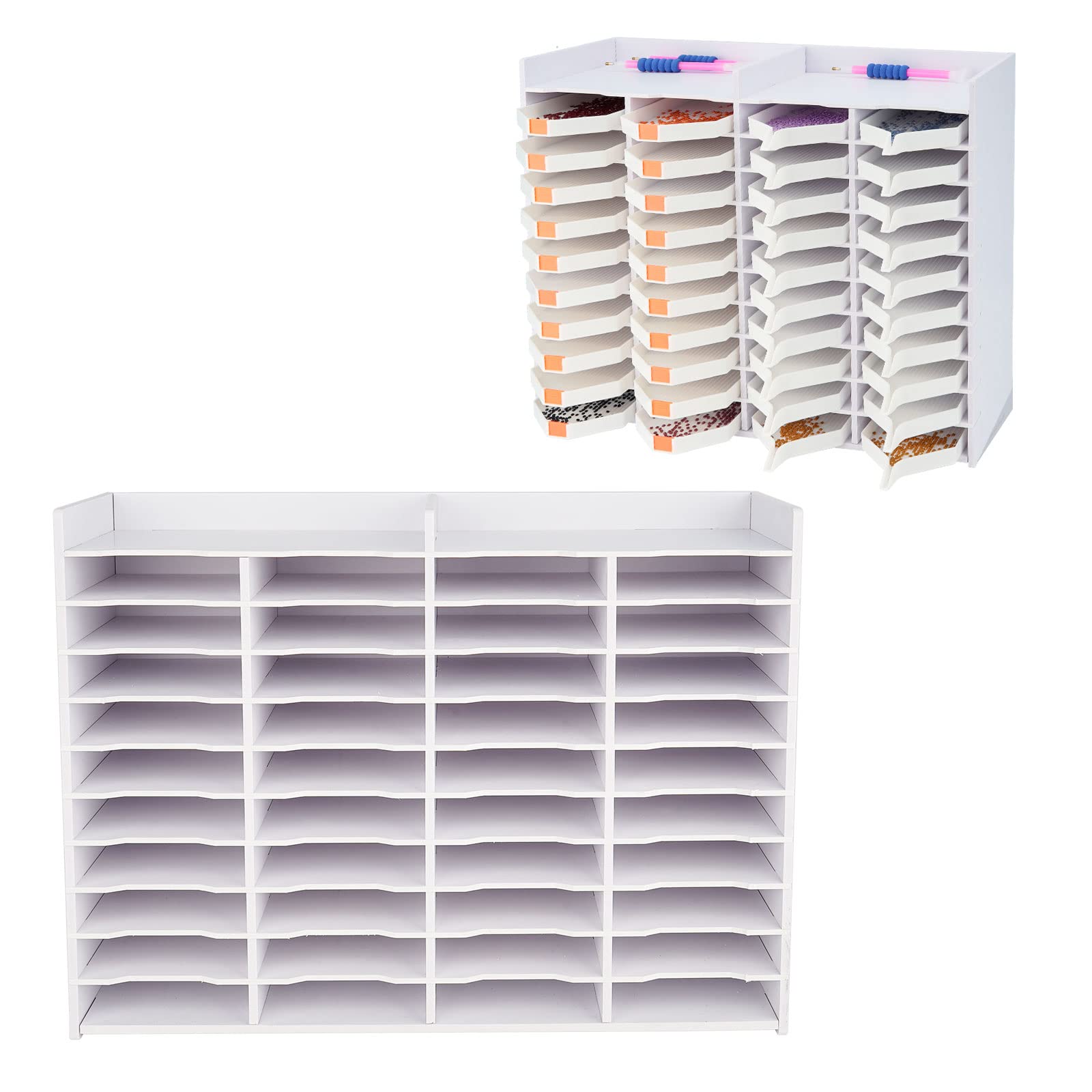 40 Grid Diamond Painting Tray Organizer with Drill Pen - Art Storage Rack for Large Canvas Projects