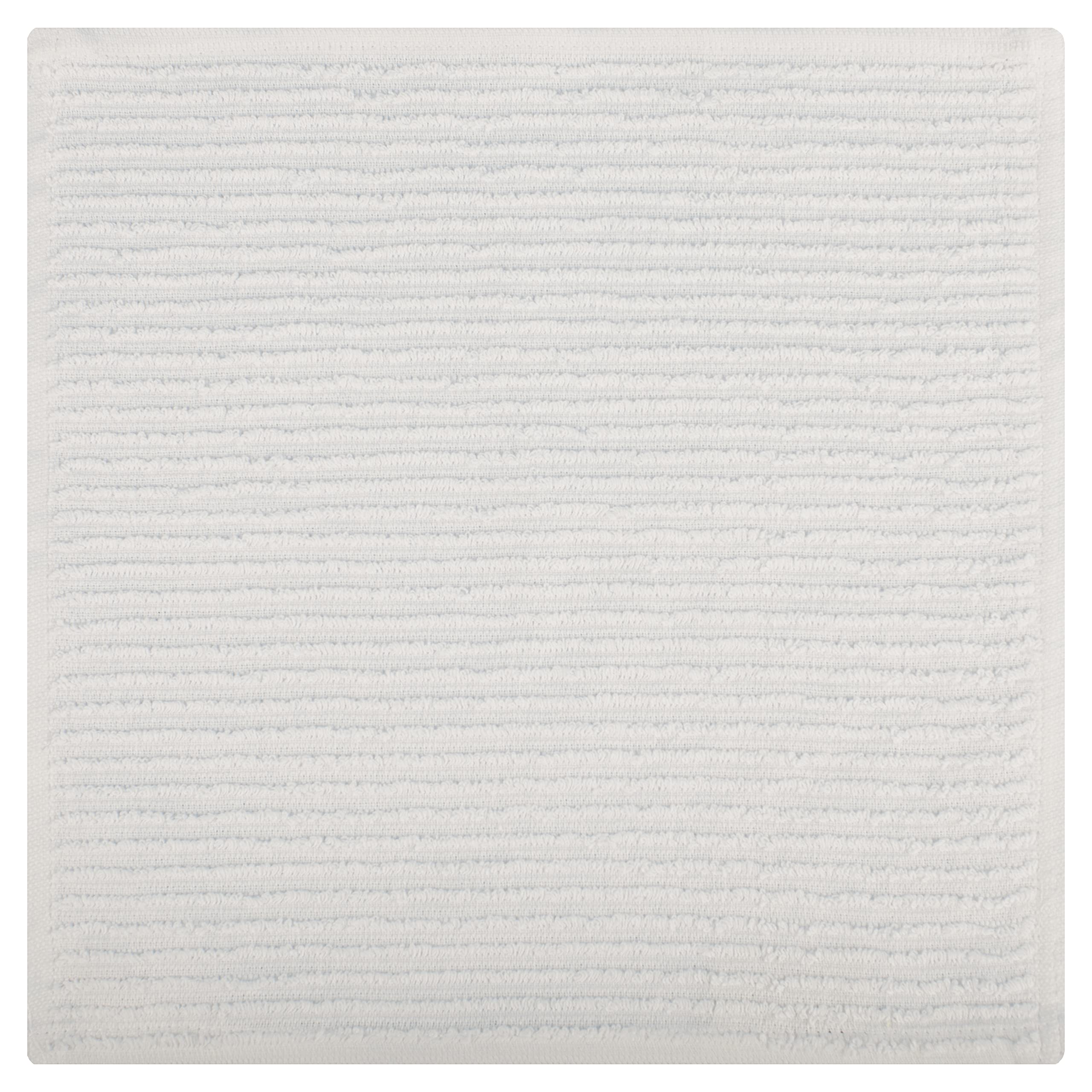 Premium Ridged Terry Cotton Dish Cloths - Super Absorbent Kitchen Towels for Washing & Drying Dishes | Reusable & Machine Washable | Set of 4 White Dishcloths | Perfect for Daily Kitchen Cleaning, Dish Drying & Counter Wiping