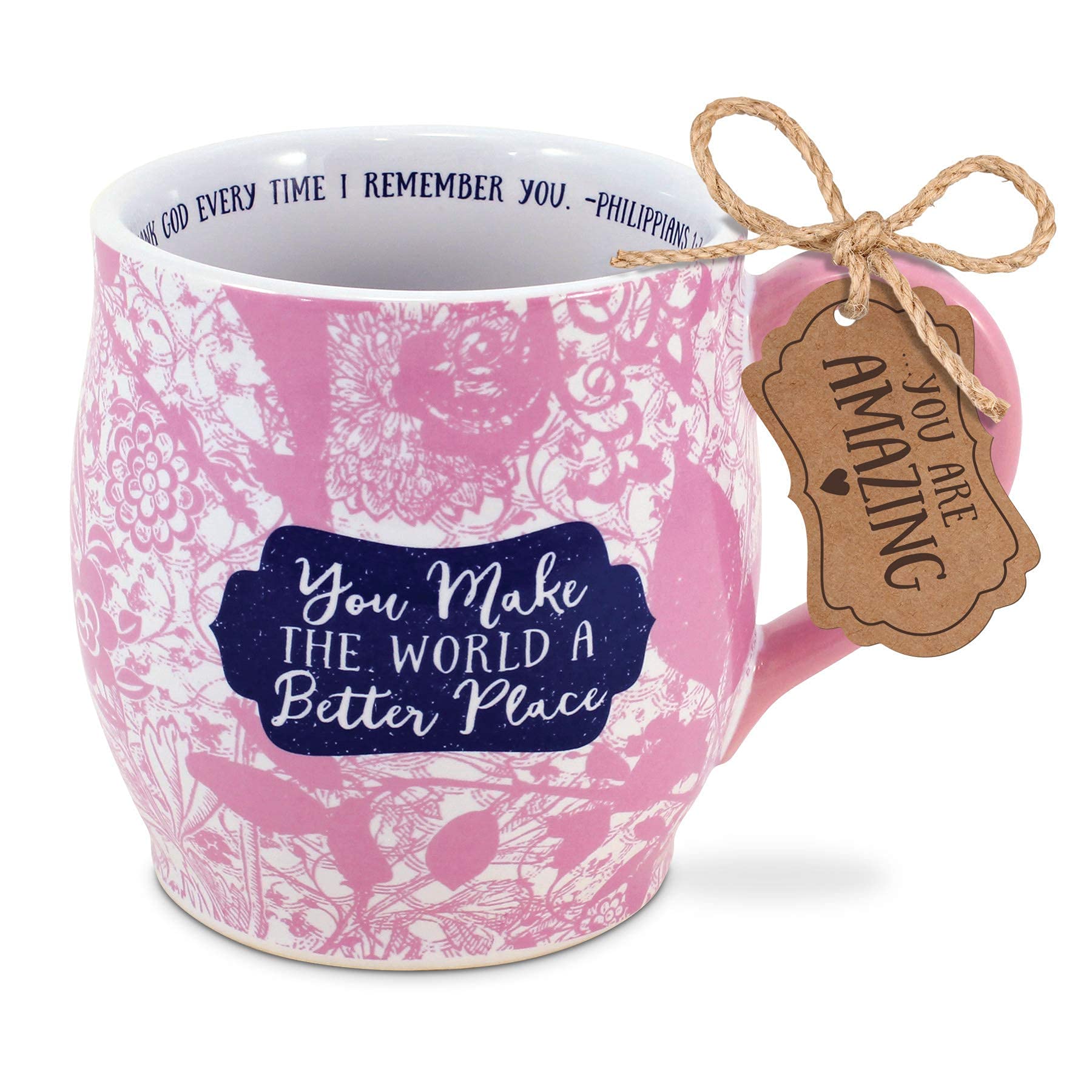 Inspirational Christian Coffee Mug - 13oz Ceramic Floral Design with Uplifting Affirmations - Perfect for Daily Devotion, Prayer & Bible Study