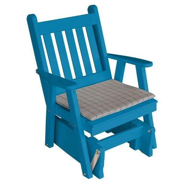 A & L Furniture Yellow Pine Traditional English Glider Chair - Comfortable Rocking Chair for Nursery, Porch & Living Room - Perfect for Relaxing & Breastfeeding