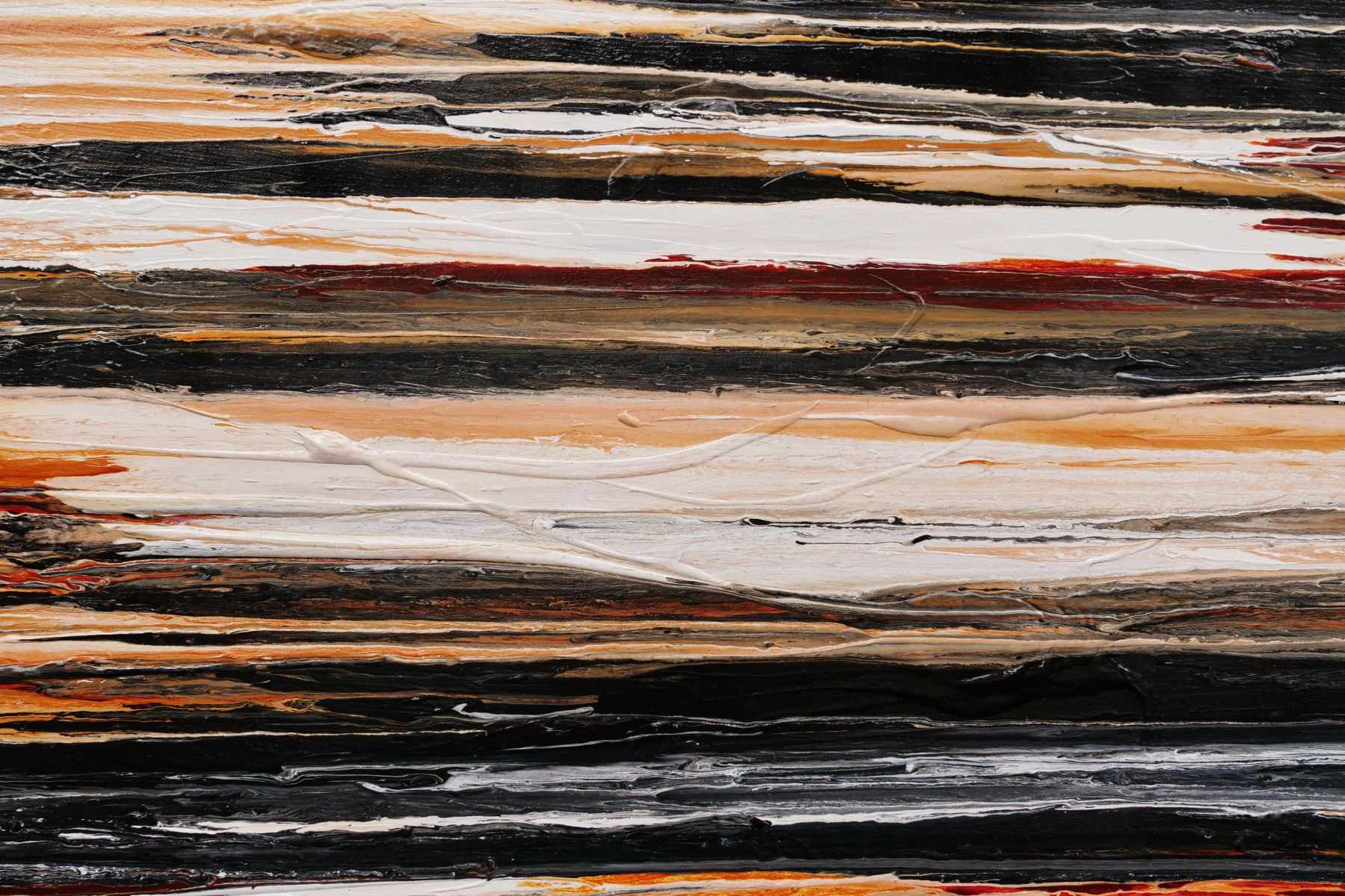 Rusted Landscape Abstract Painting - 200cm x 80cm Black White Brown Textured Wall Art for Living Room, Bedroom & Office Decor | Modern Large Canvas Artwork