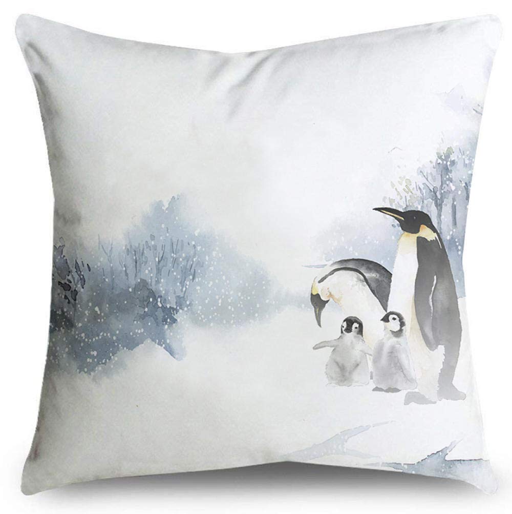 Double-Sided Printed Watercolor Animal Throw Pillow Cover - 18x18 Inch Soft Microfiber Decorative Cushion Case for Sofa, Bed & Home Decor | Living Room, Bedroom, Nursery Accent Pillow