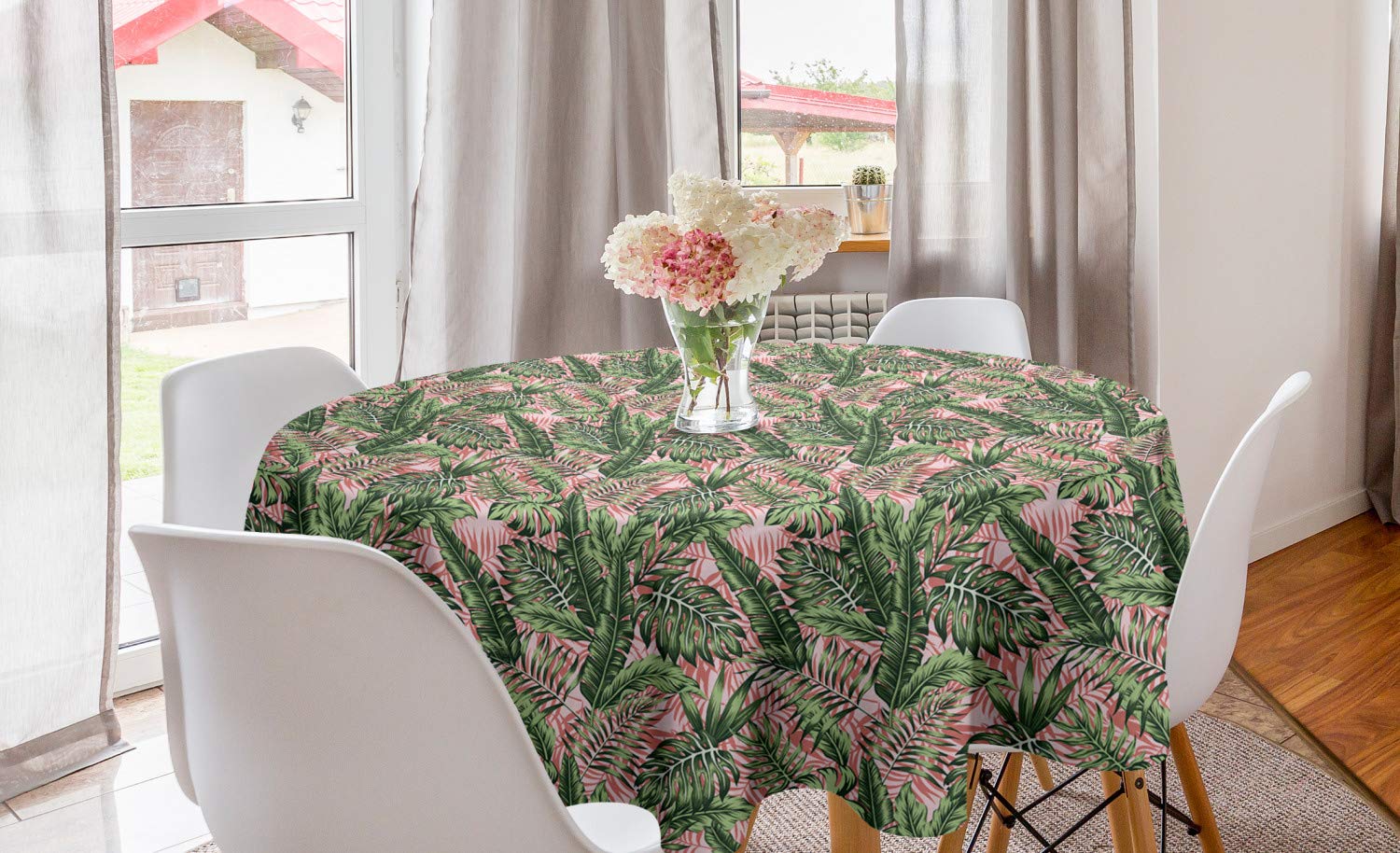 Ambesonne Tropical Round Tablecloth 60
