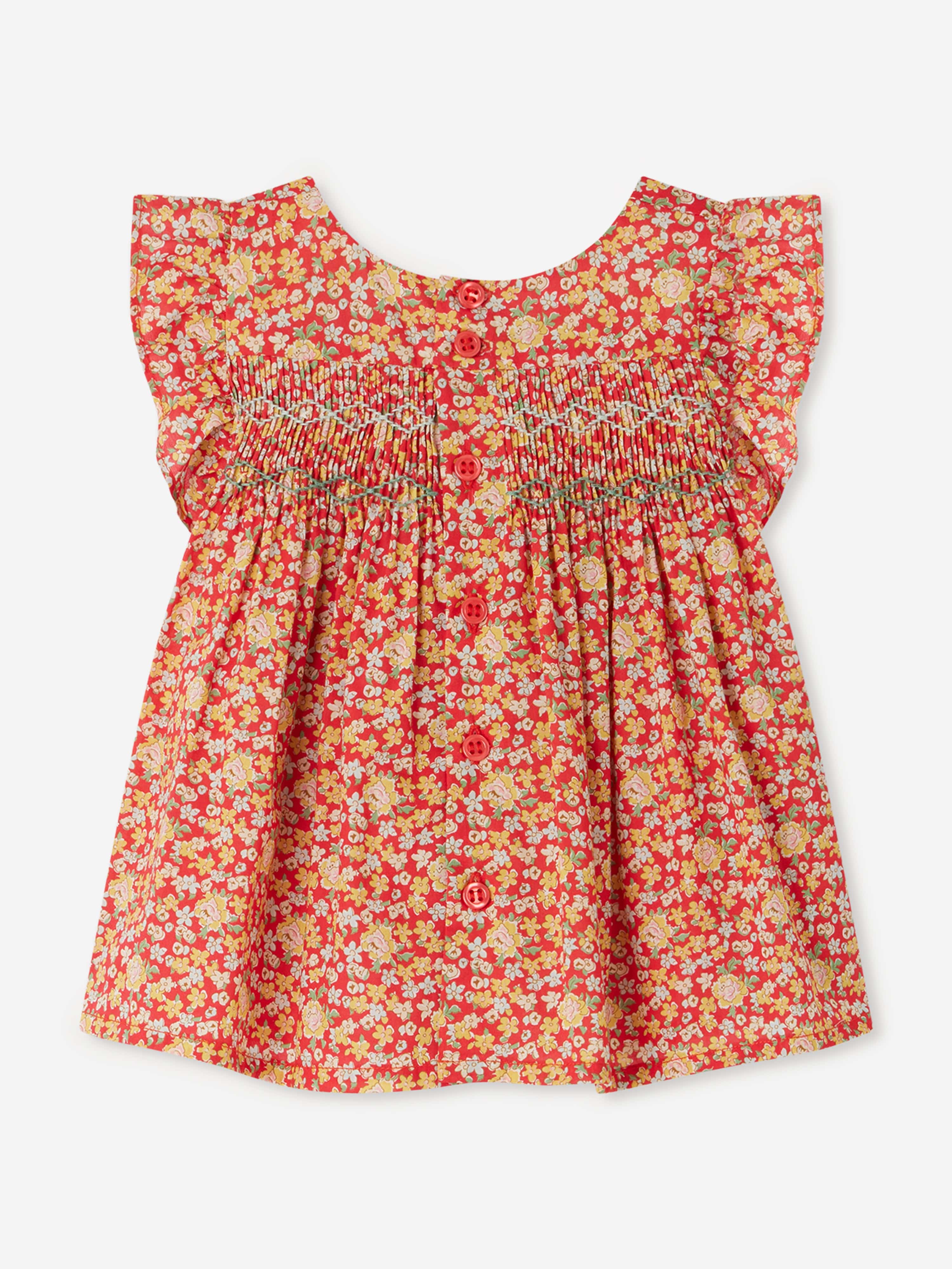 Baby Girls Naomie Blouse - Red Cotton Top for Toddlers | Perfect for Birthday Parties, Family Photos & Special Occasions