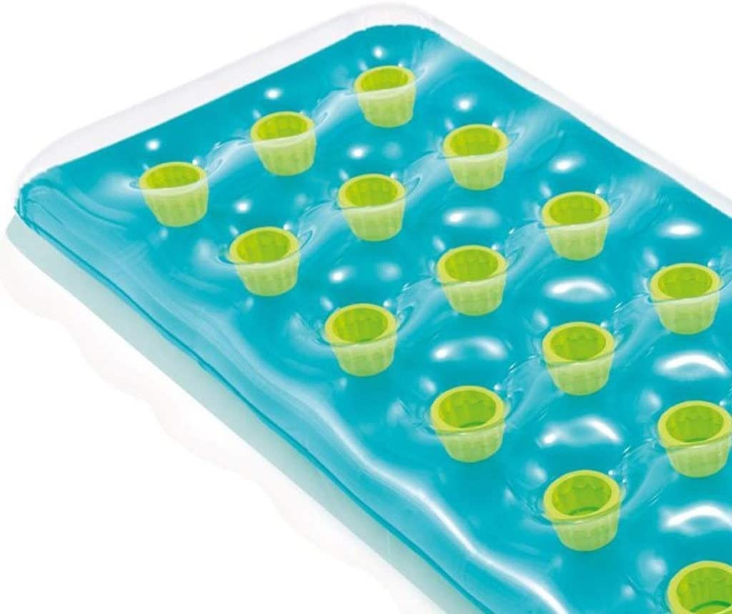 **Inflatable Pool Float for Adults & Kids - Blue Floating Raft, Water Lounger, Swimming Mat - Perfect for Relaxing, Sunbathing, and Pool Parties**
