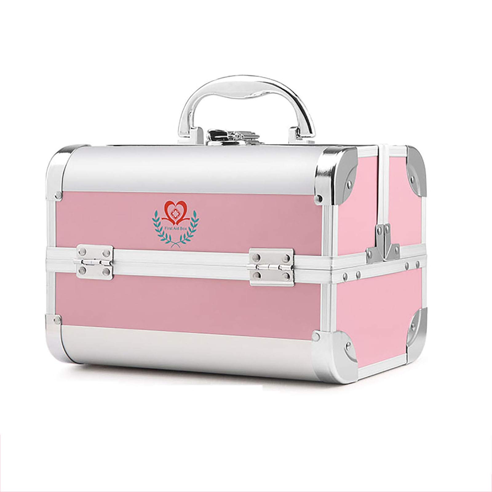 Lockable Metal Medicine Organizer Box - Childproof Prescription Storage with Multiple Compartments, Portable Handle & Shoulder Strap - Perfect for Travel, Home, and Healthcare Use