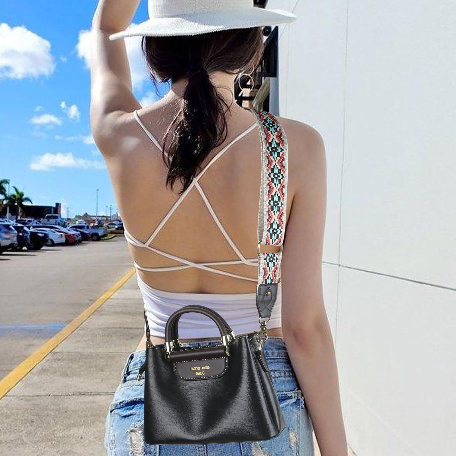 Wide Crossbody Shoulder Strap Replacement for Purses & Bags - Adjustable Purse Extender Accessory, Durable Guitar Strap - Perfect for Everyday Use, Travel & Shopping